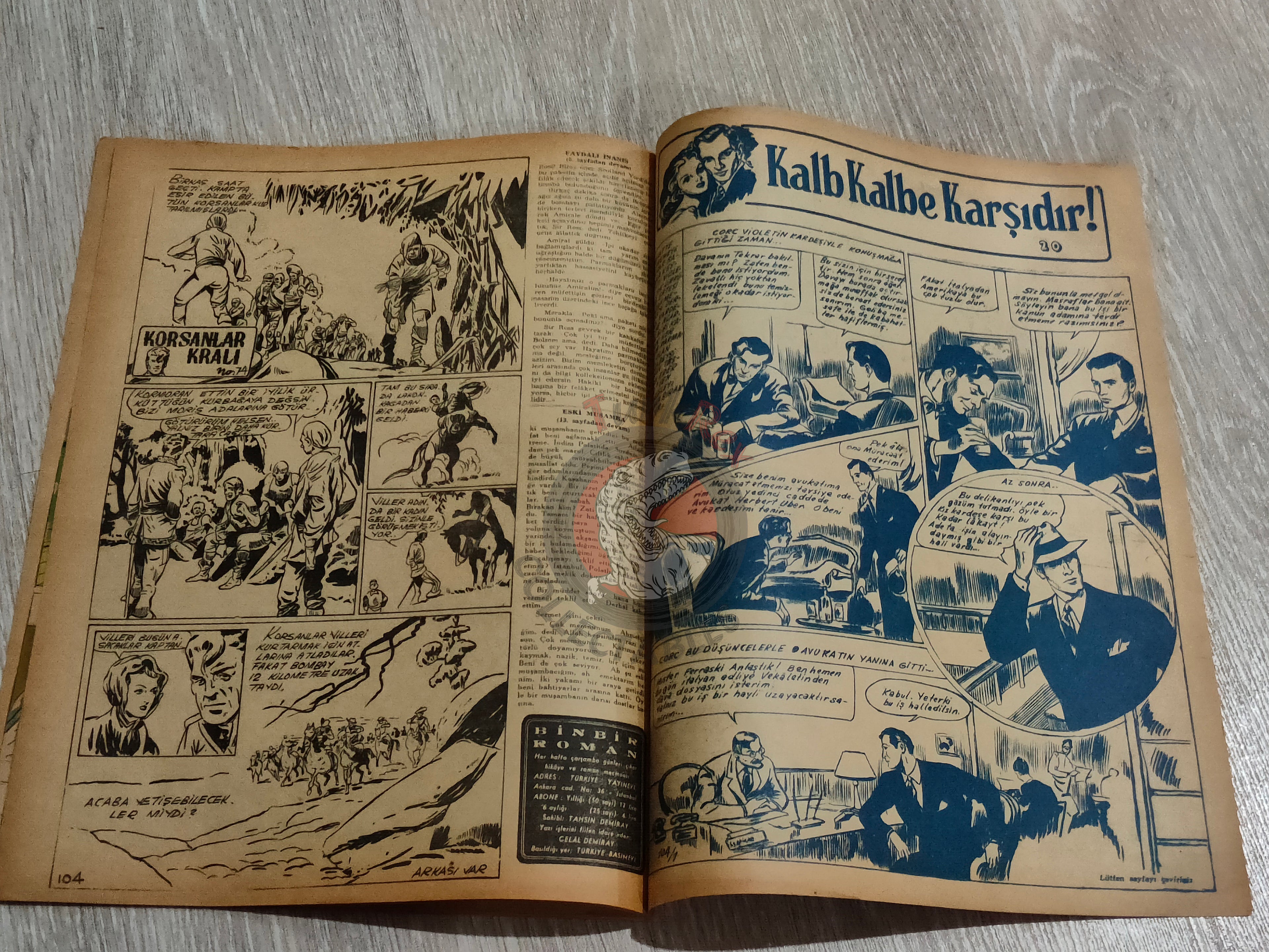 Binbir Roman #104 1950 Victor Hugo 93 - Mandrake Turkish Comic Mag Turkey