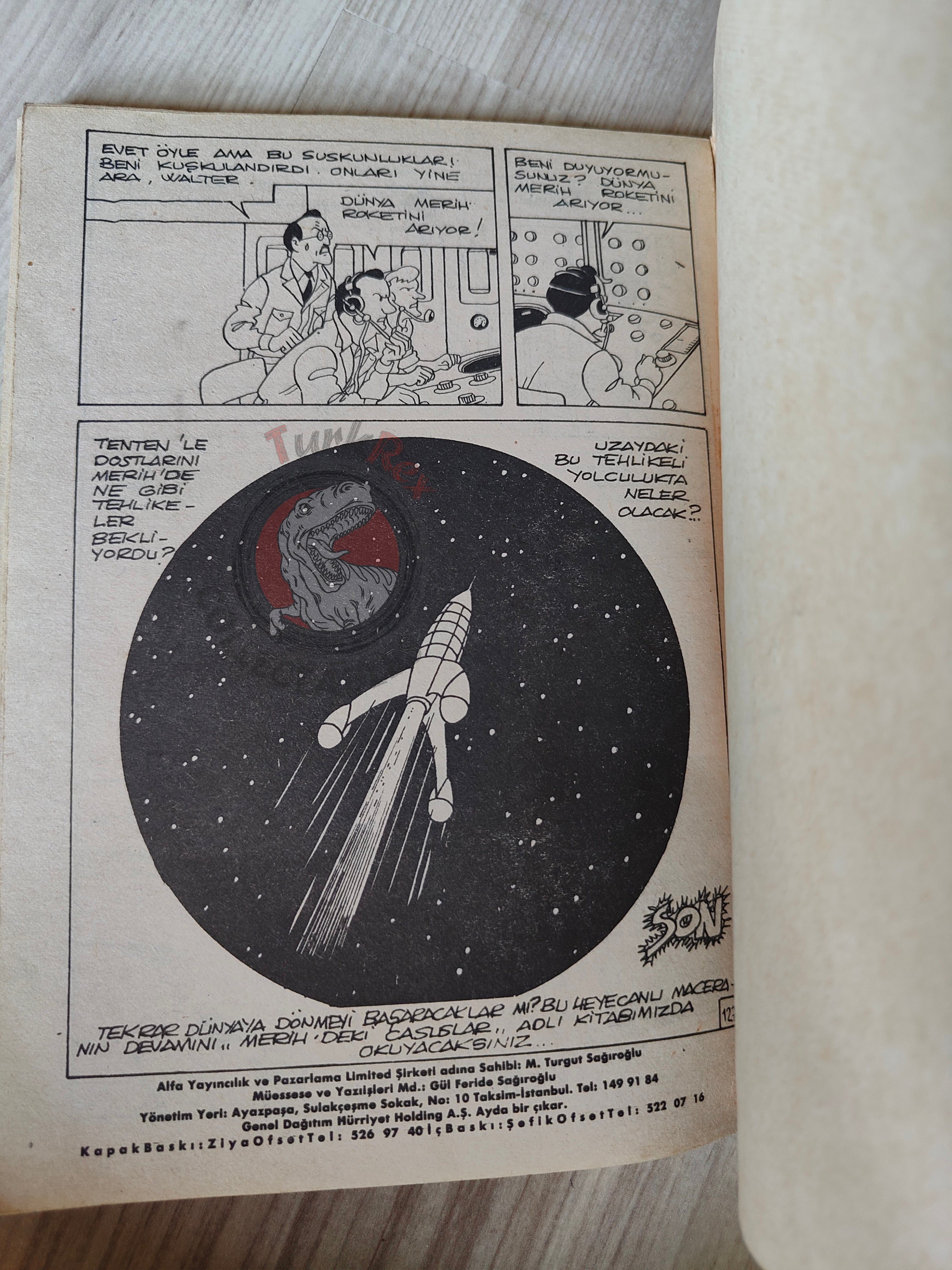 Tintin – Destination Moon mid 1980s Turkish Edition Comic Turkey 2