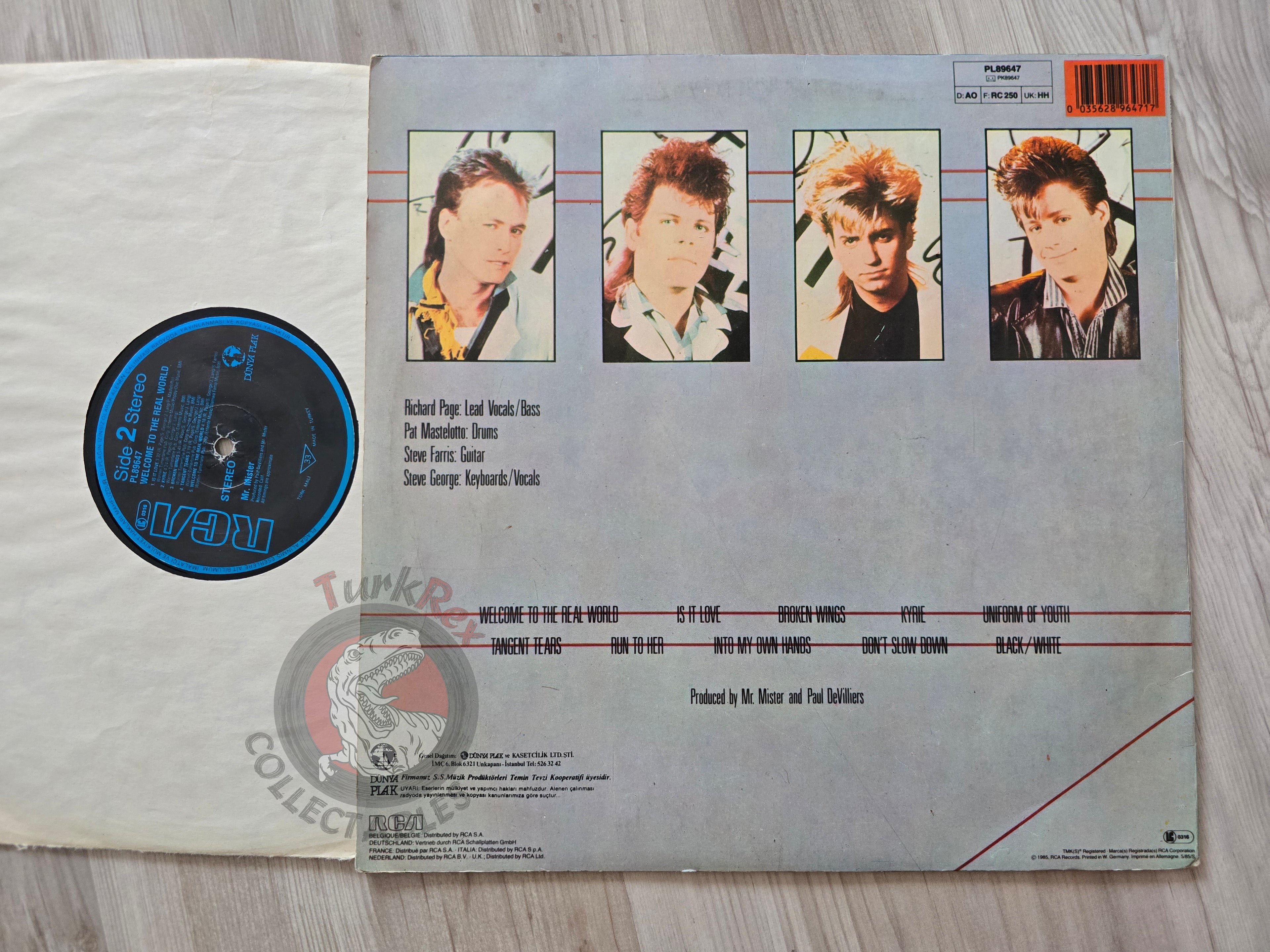 Mr. Mister – Welcome To The Real World Turkish Pressing Vinyl Turkey Edition
