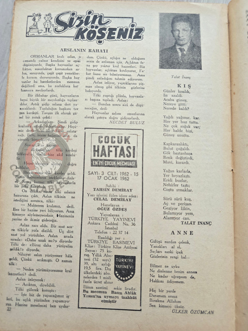 Çocuk Haftası Magazine 1962 Hansel and Gretel Turkish Comic Turkey