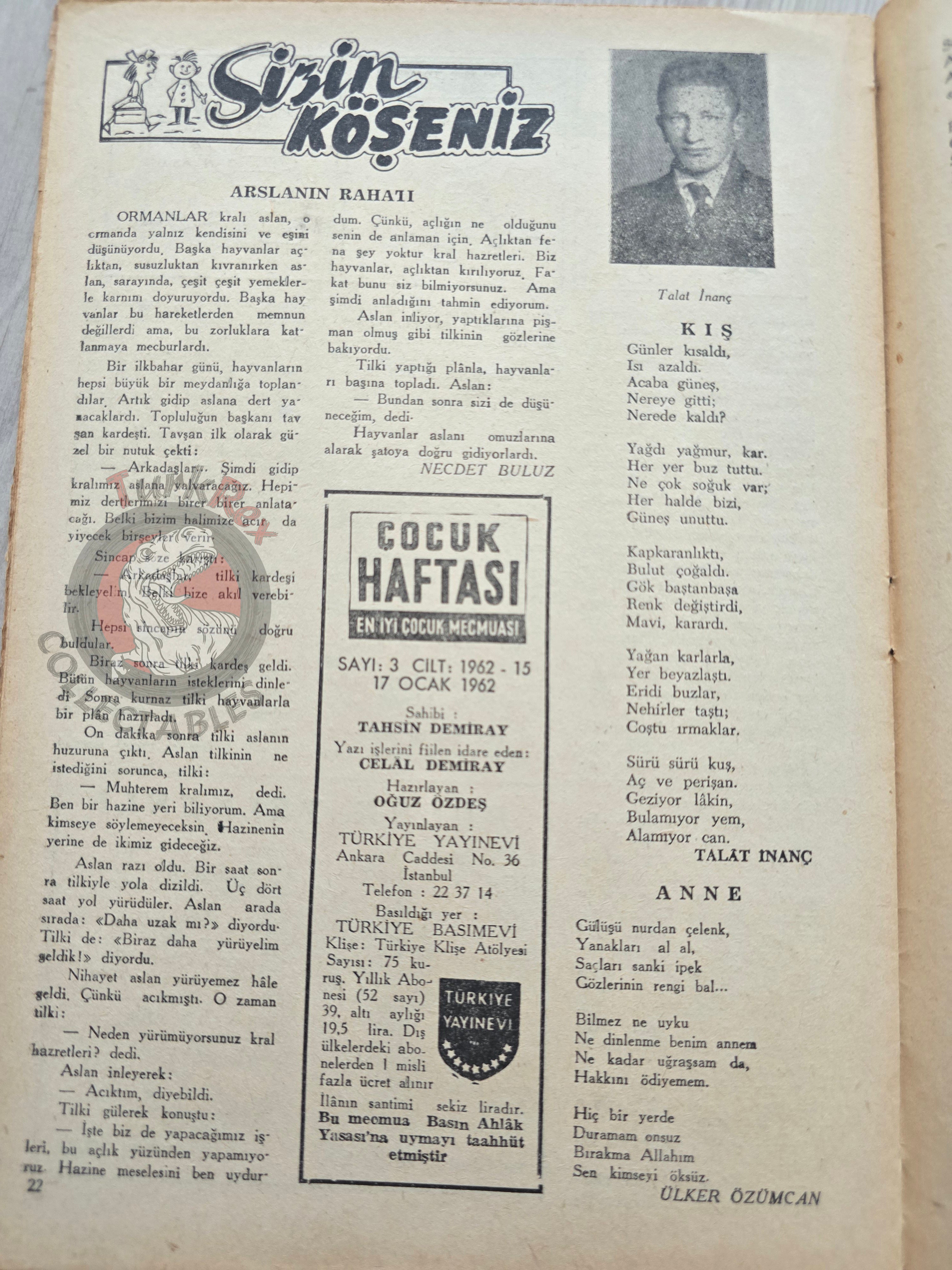 Çocuk Haftası Magazine 1962 Hansel and Gretel Turkish Comic Turkey