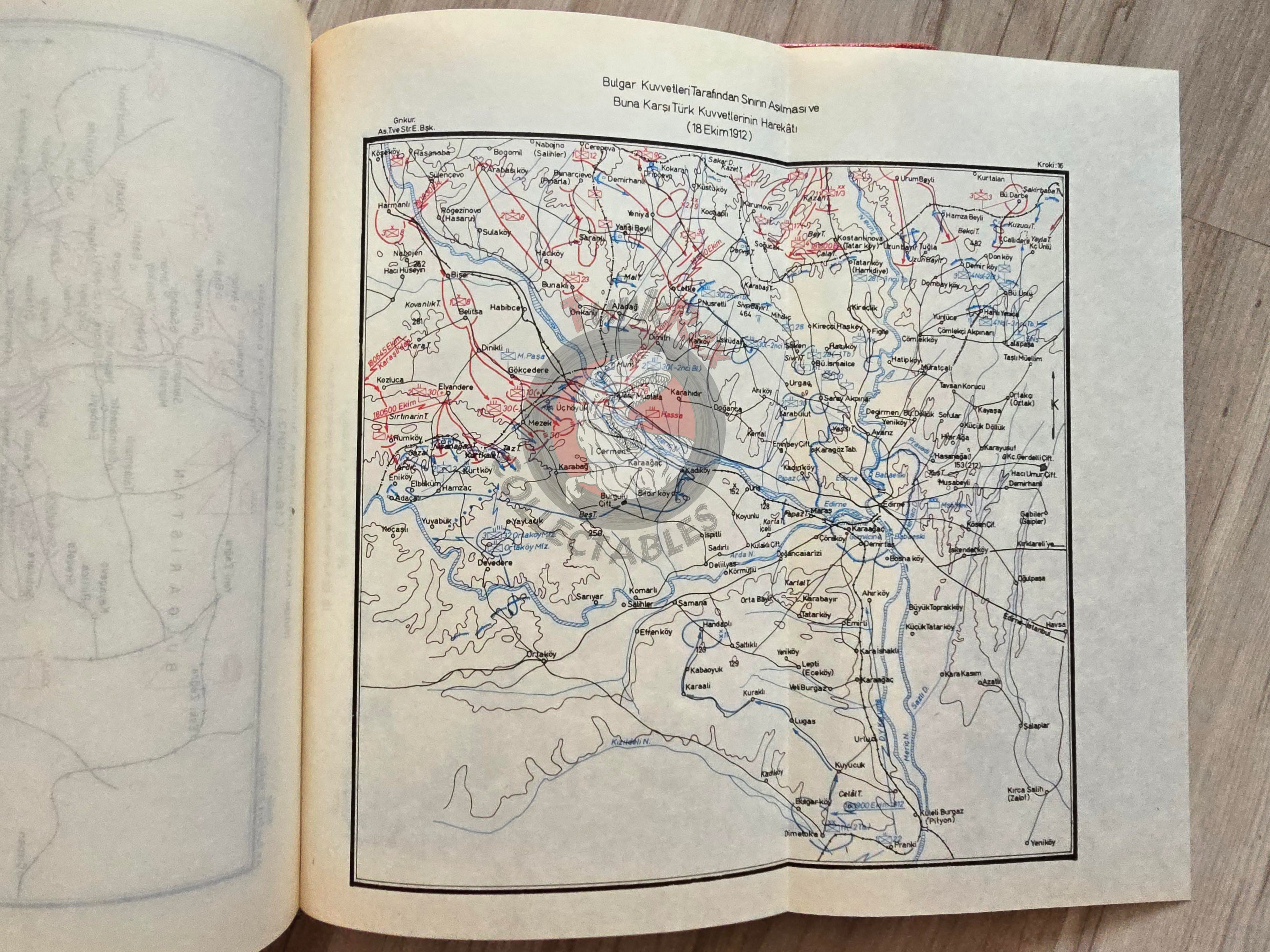 Balkan War Battles Around the Edirne Fortress 1980 Turkish Book Military Ottoman Empire Maps
