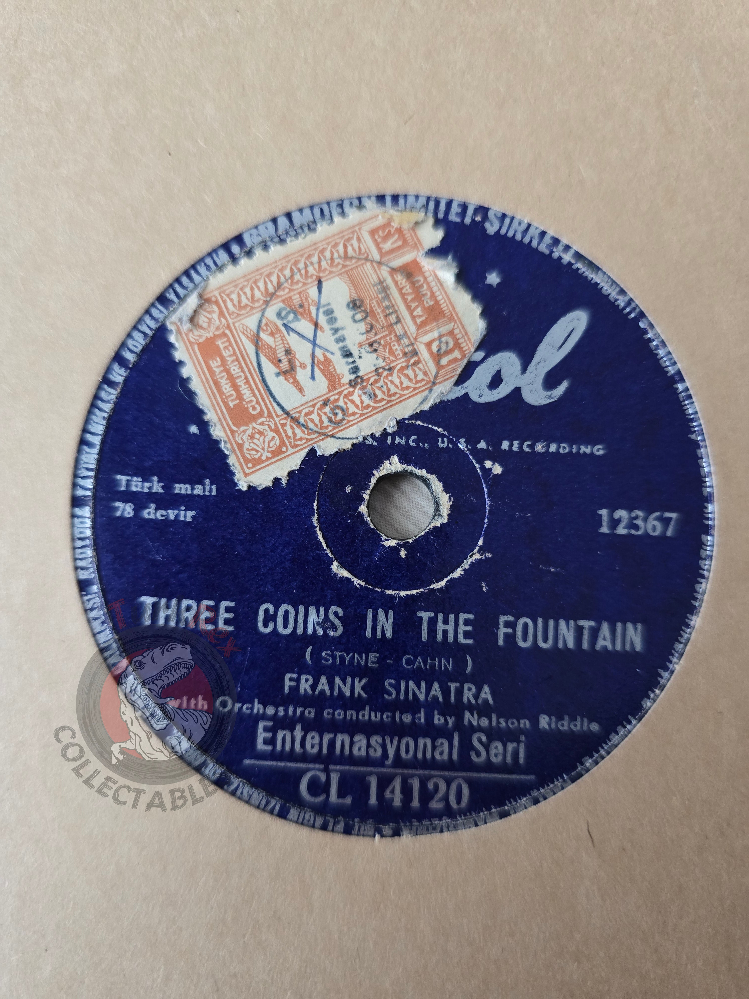 Frank Sinatra – Three Coins In The Fountain Turkish Pressing Shellac Turkey Edition