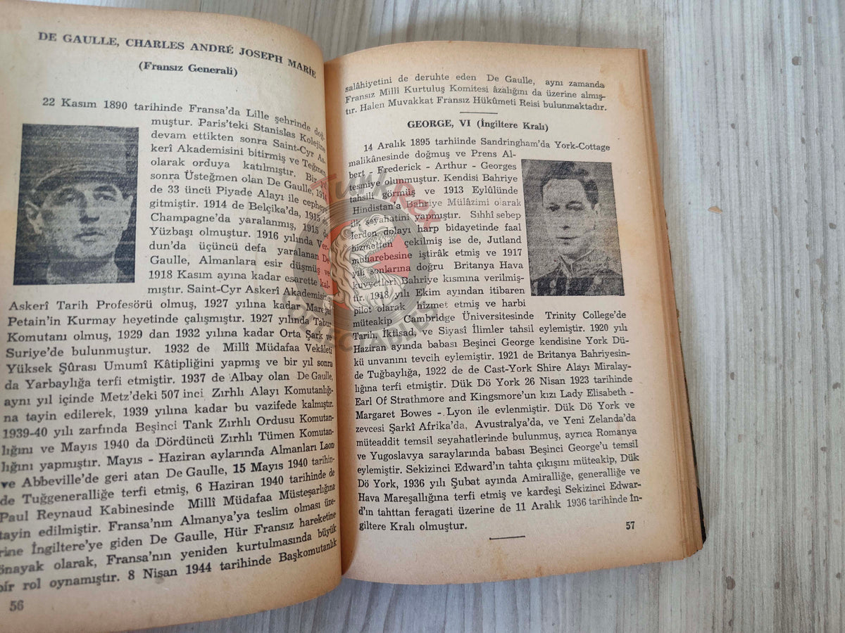 Famous Figures of the Second World War 1945 Turkish Bio Book Turkey WW2 Two