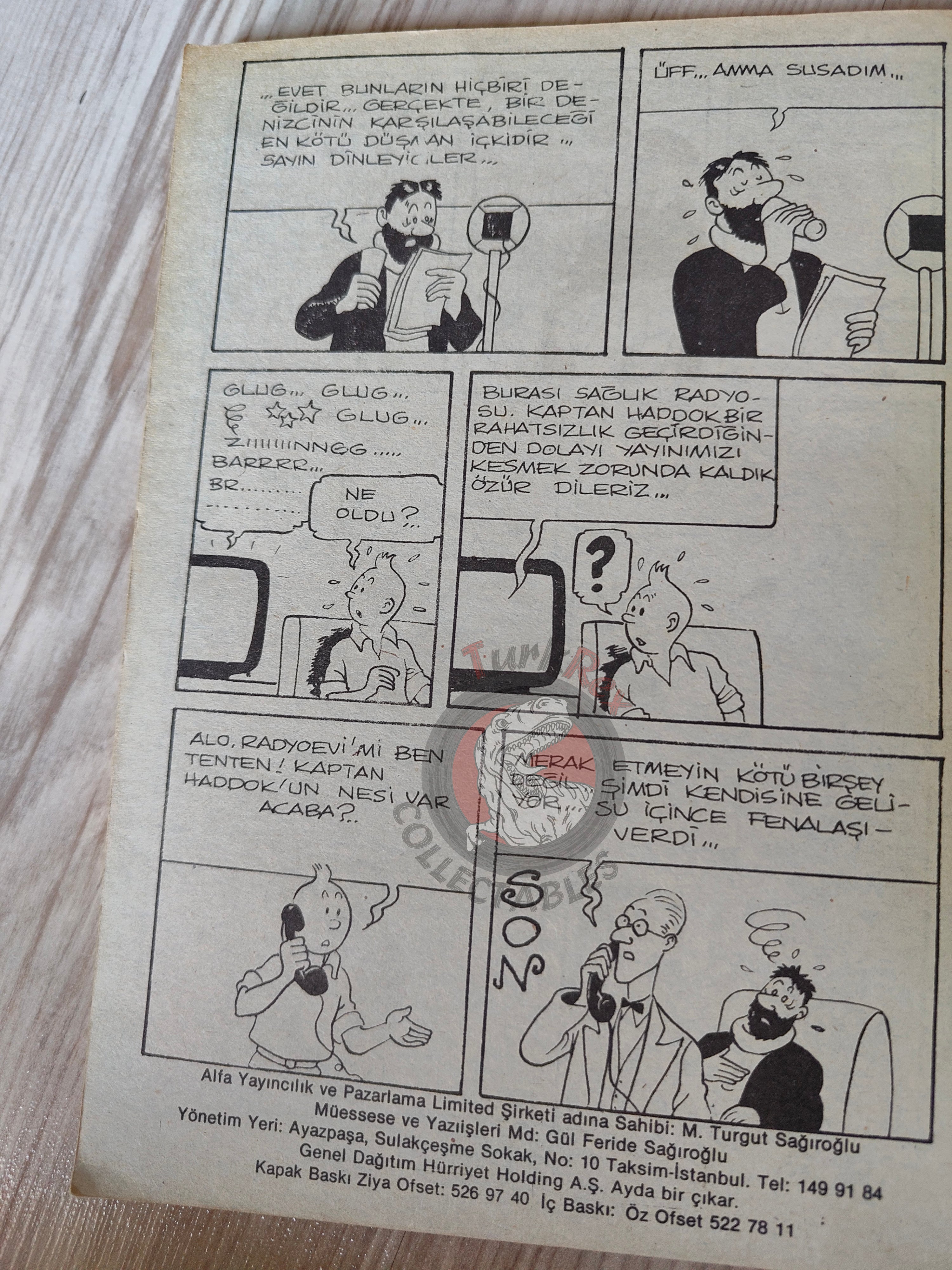 Tintin – The Crab with the Golden Claws mid 1980s Turkish Edition Comic Turkey 1
