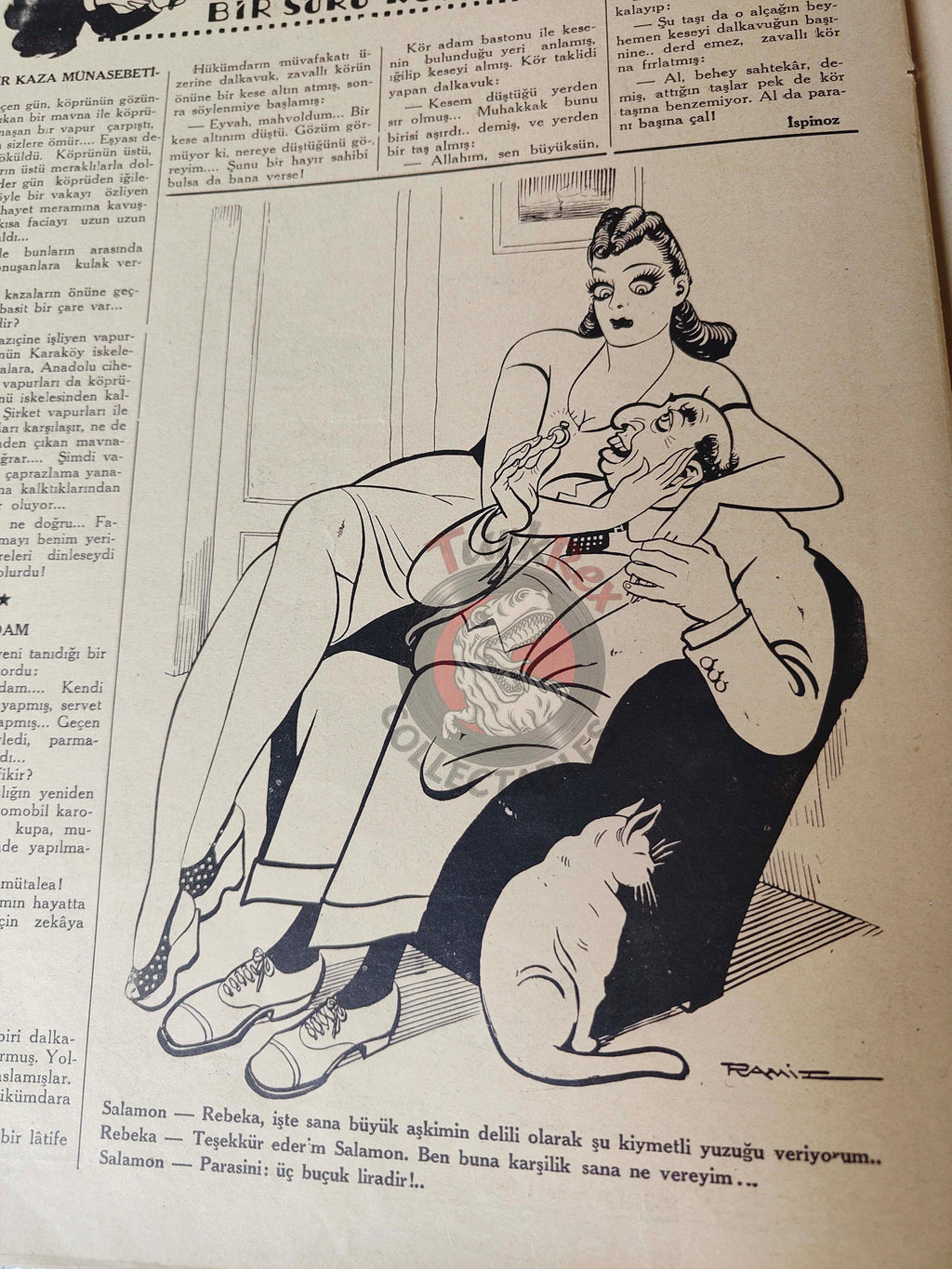 Karikatür 1941 Humor Magazine Turkish Turkey India British WW2 era War Portraits Japan Germany