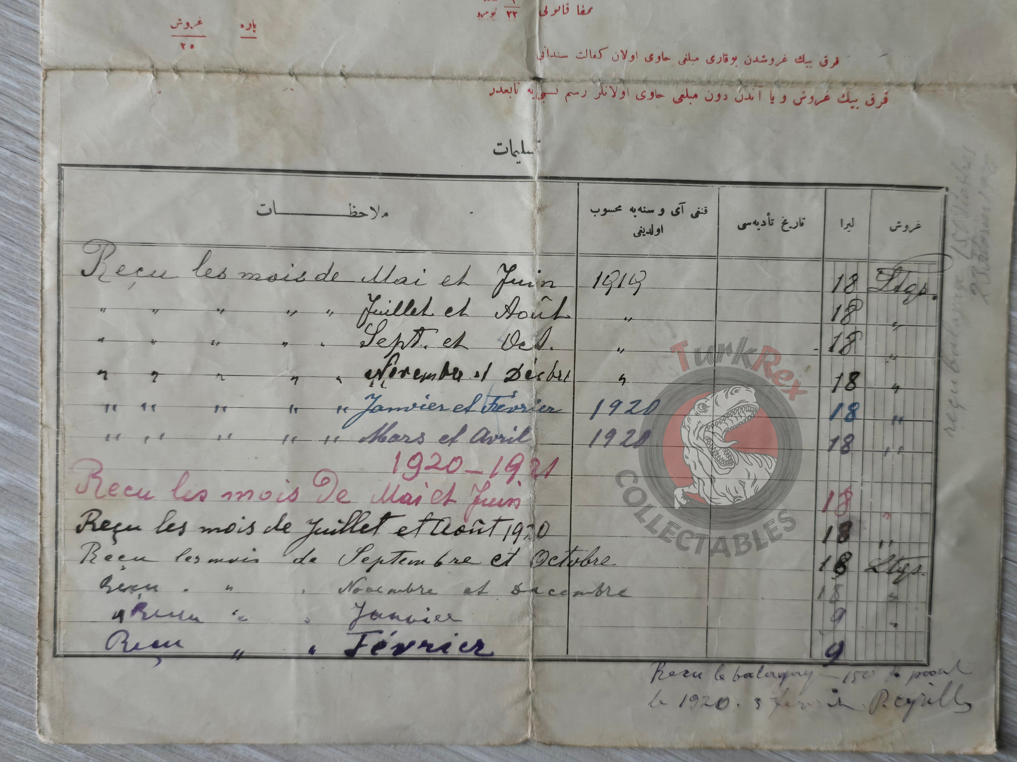 Ottoman Rental Contract of Home İstanbul 1919 French Citizens Priest Monastery