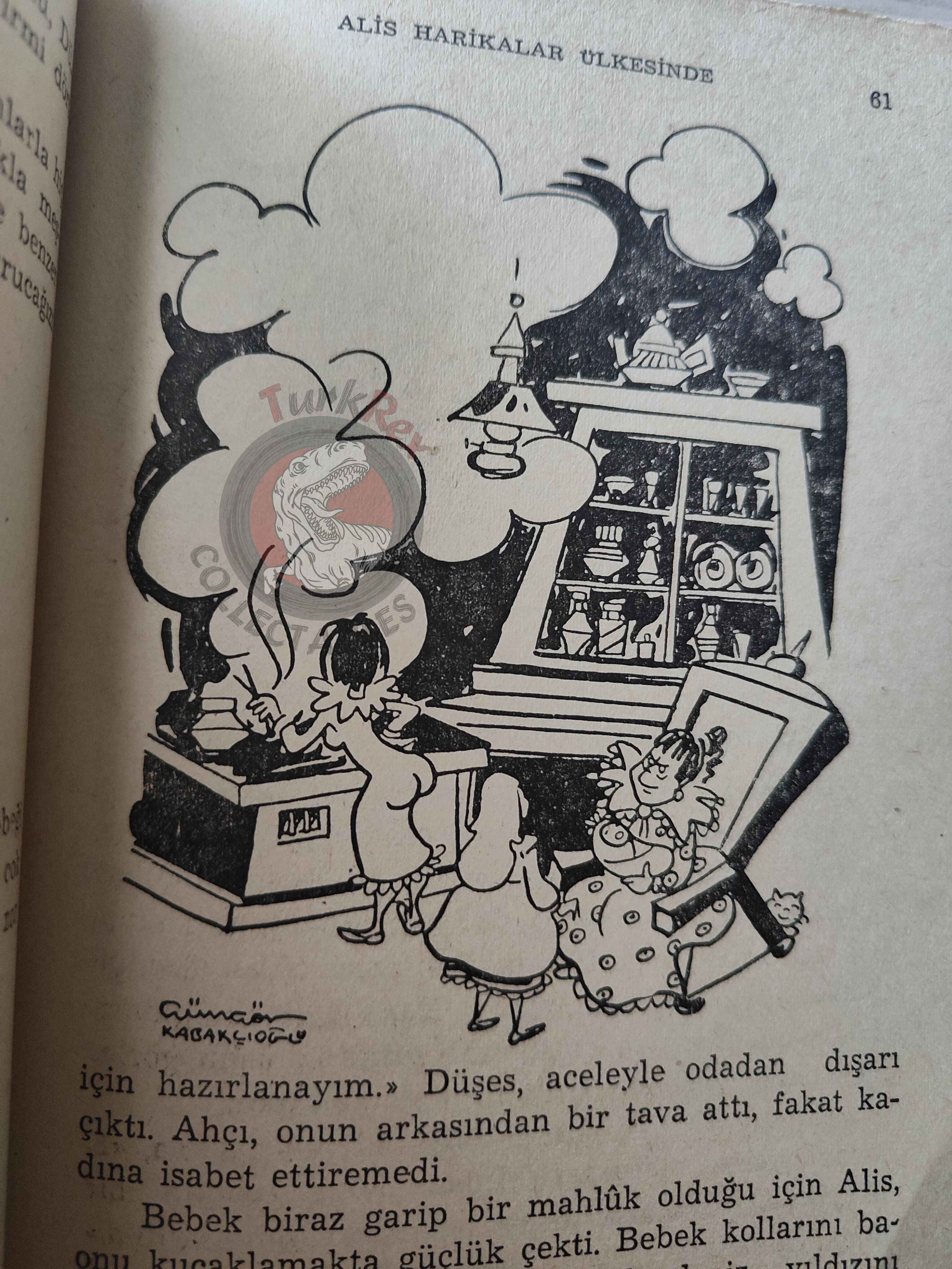 Lewis Carroll – Alice in Wonderland 1953 Turkish Book Turkey Illustrated