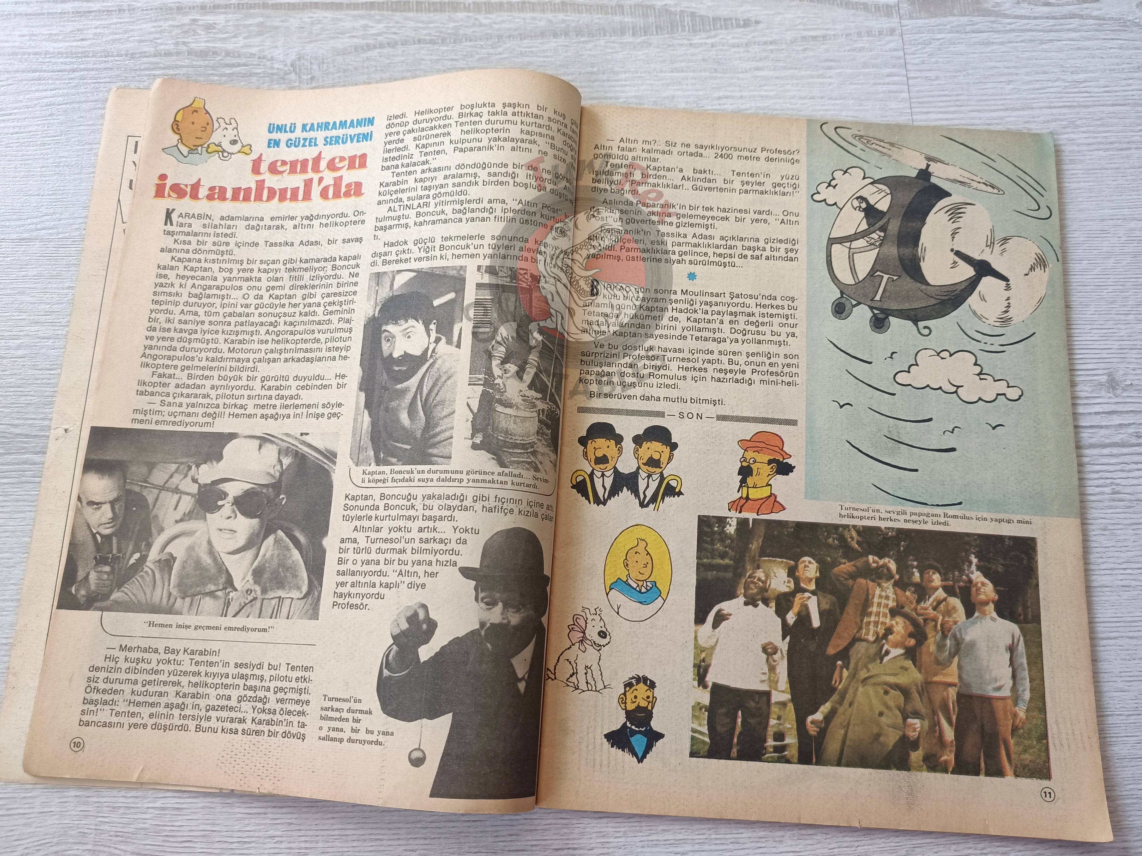 Tintin and the Mystery of the Golden Fleece 1983 Complete in Istanbul Turkish Edition Comic Turkey