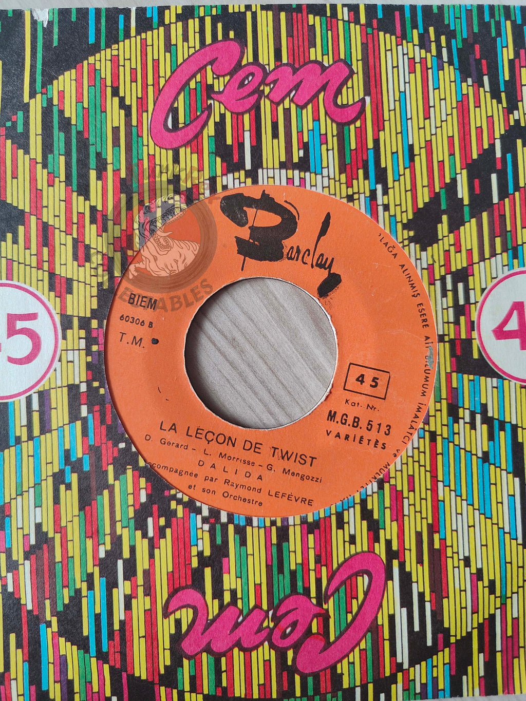 Dalida – La Leçon De Twist 7" Turkish Pressing Vinyl Turkey Edition