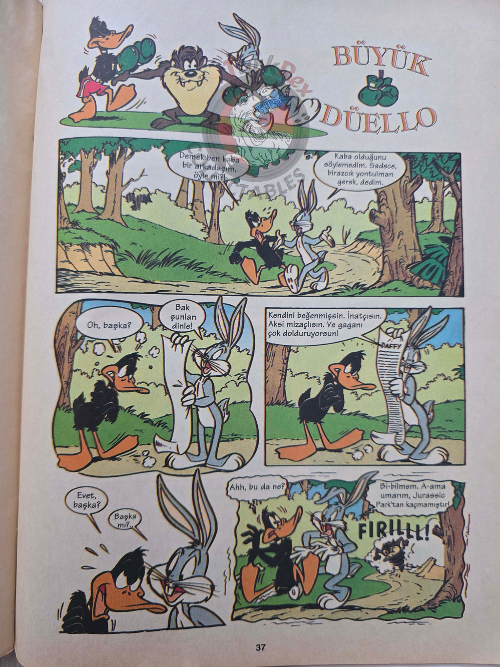 Tazmanian Devil - Bugs Bunny Looney Tunes 1999 Turkish Comic Turkey Warner Bros