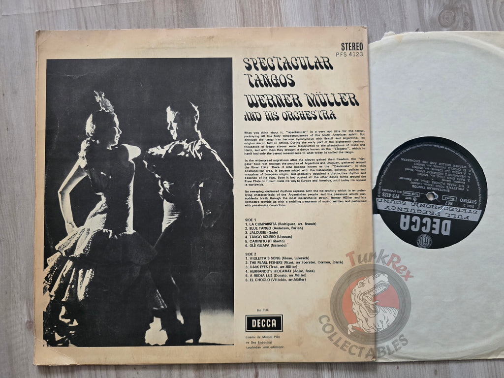 Werner Müller And His Orchestra – Spectacular Tangos Turkish Pressing Vinyl Turkey Edition