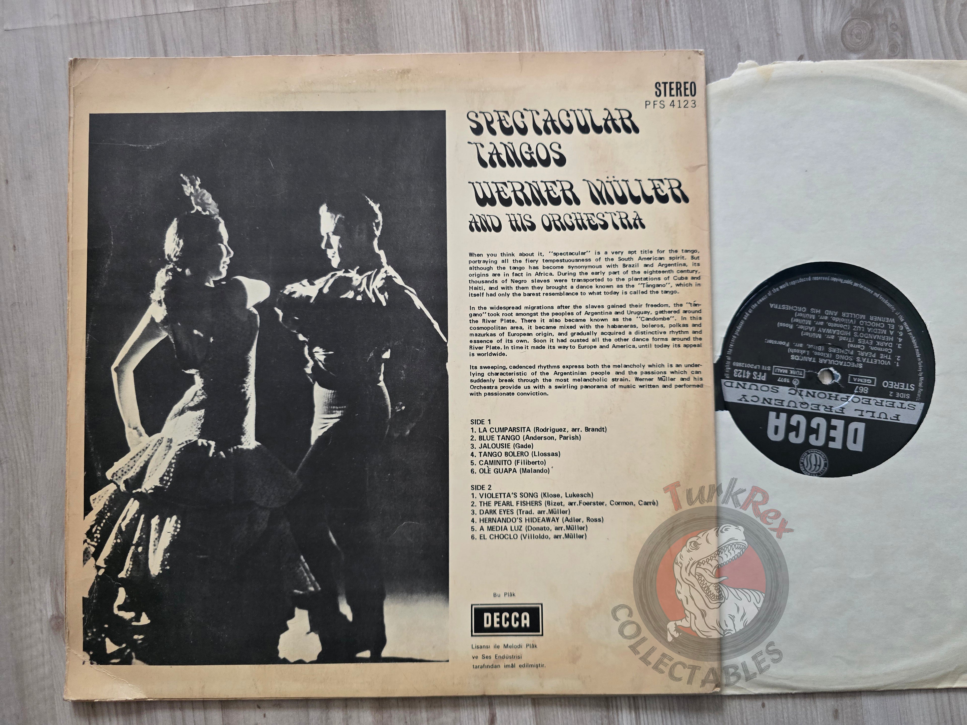 Werner Müller And His Orchestra – Spectacular Tangos Turkish Pressing Vinyl Turkey Edition