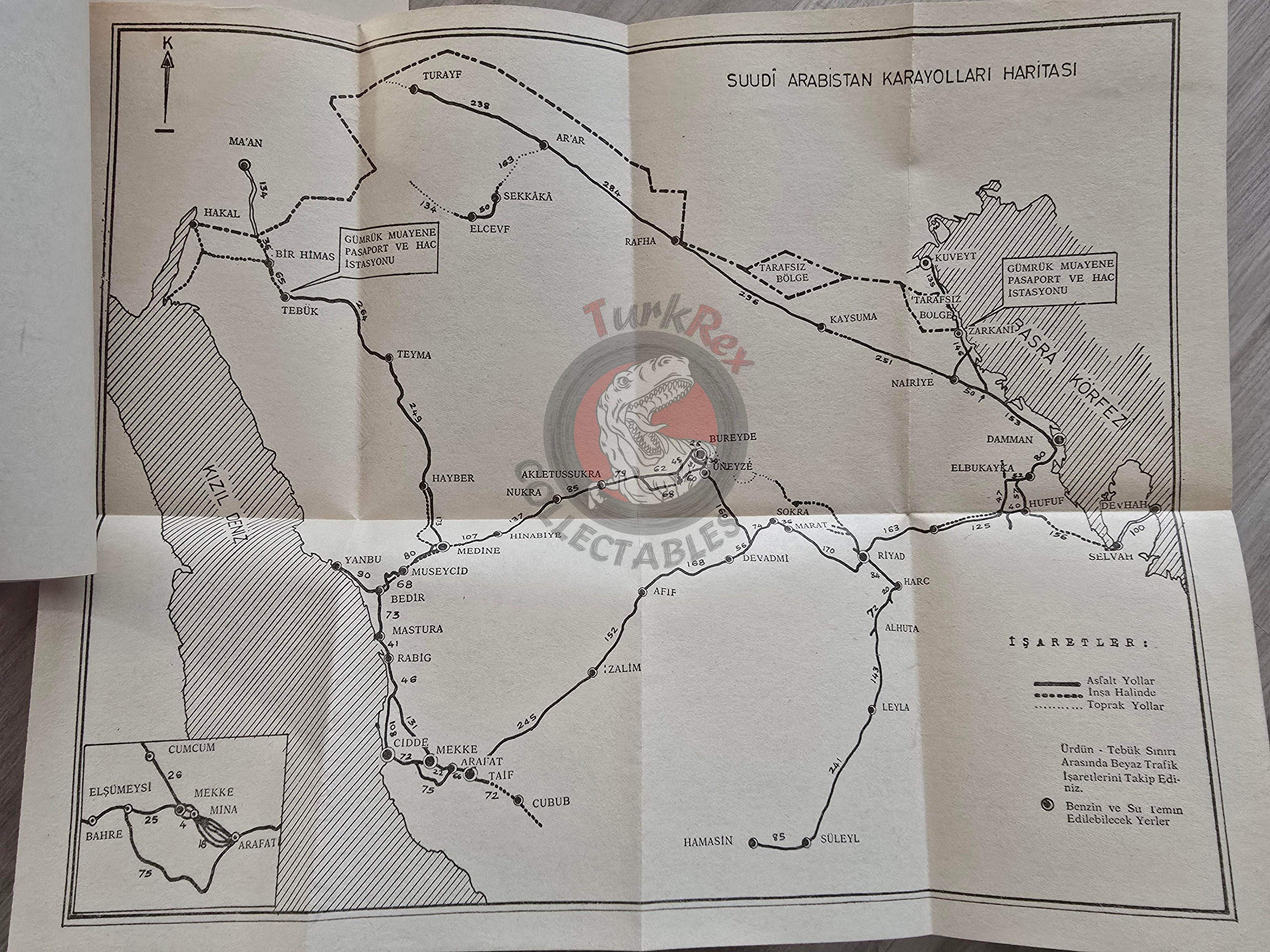 Hajj Guide 1972 Turkish Pilgrimage Handbook with Saudi Arabia Map Mecca Kaaba Medina