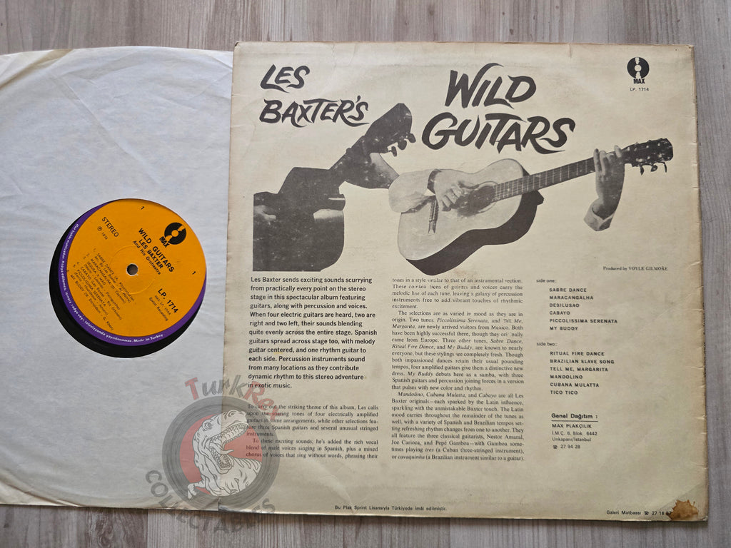 Les Baxter And His Orchestra – Les Baxter's Wild Guitars Turkish Pressing Vinyl Turkey Edition