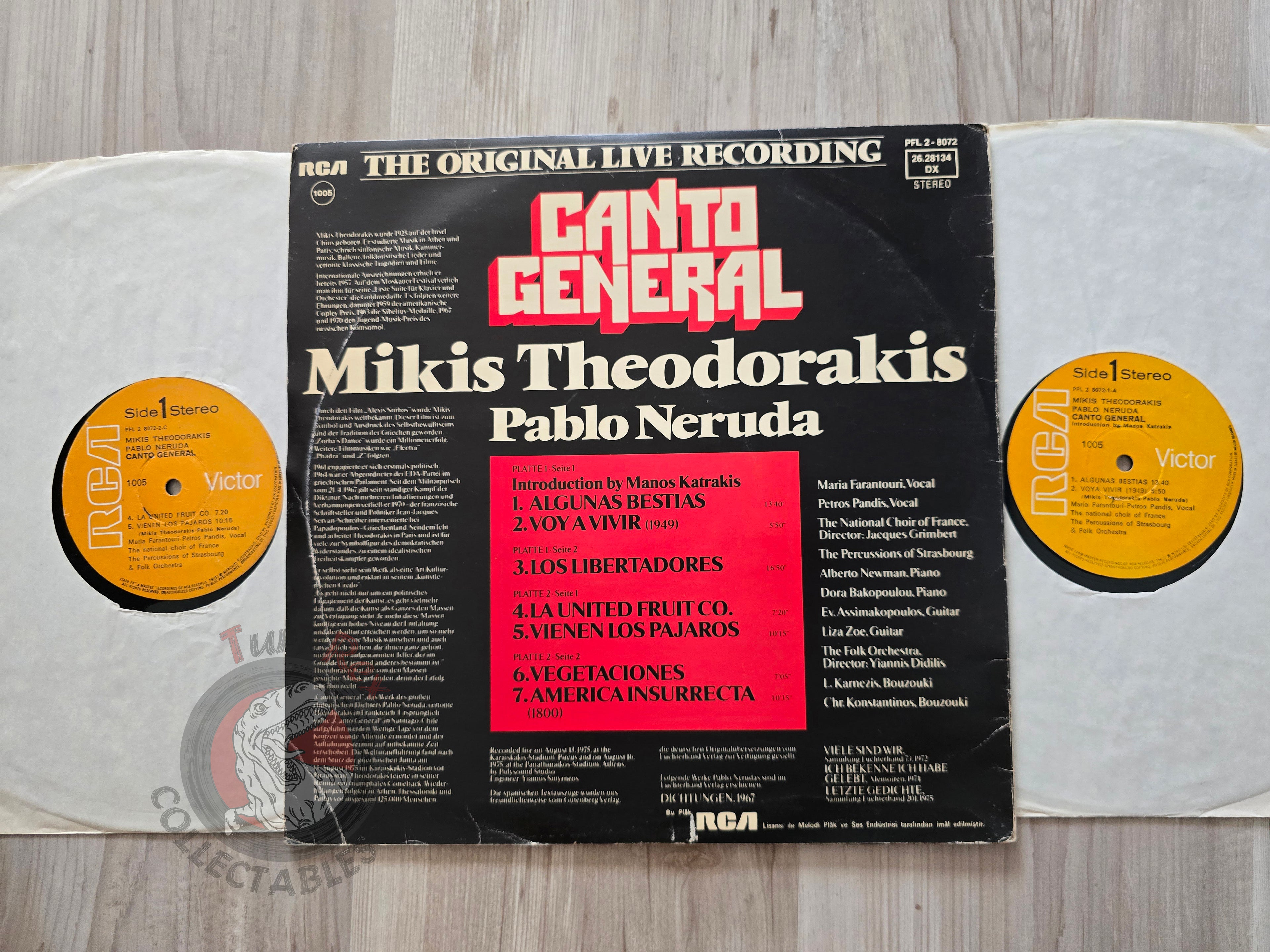 Mikis Theodorakis - Pablo Neruda – Canto General Turkish Pressing Vinyl Turkey Edition