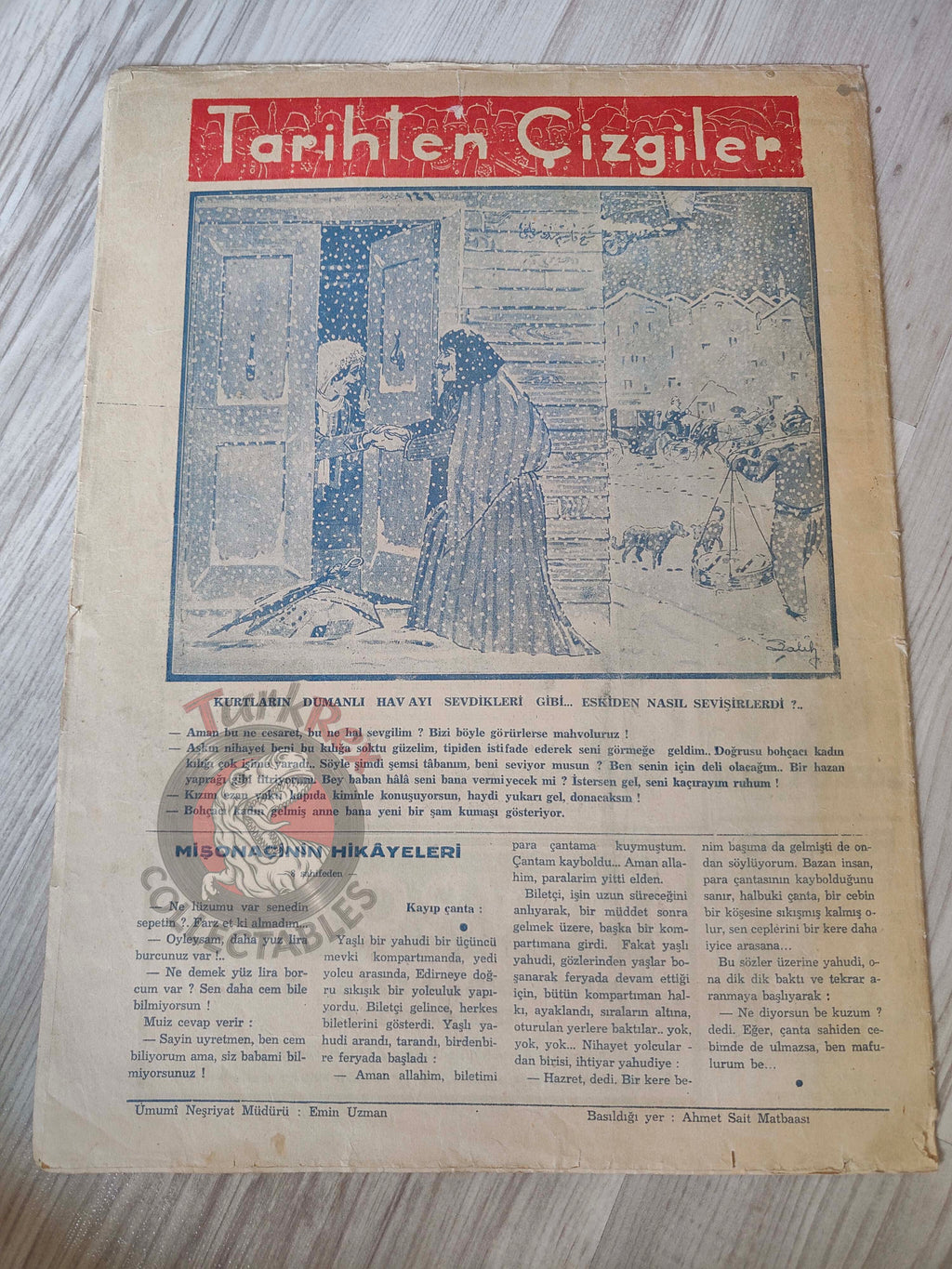 Şaka 1942 Humor Magazine Turkish Turkey Winter Pin-Up Cover WW2 era Singer Arlon