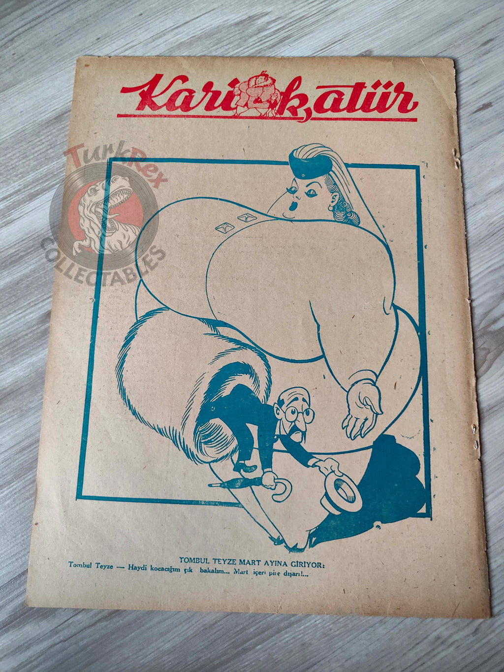 Karikatür 1944 Humor Magazine Turkish Turkey The Axis Train Germany Bulgaria WW2 era