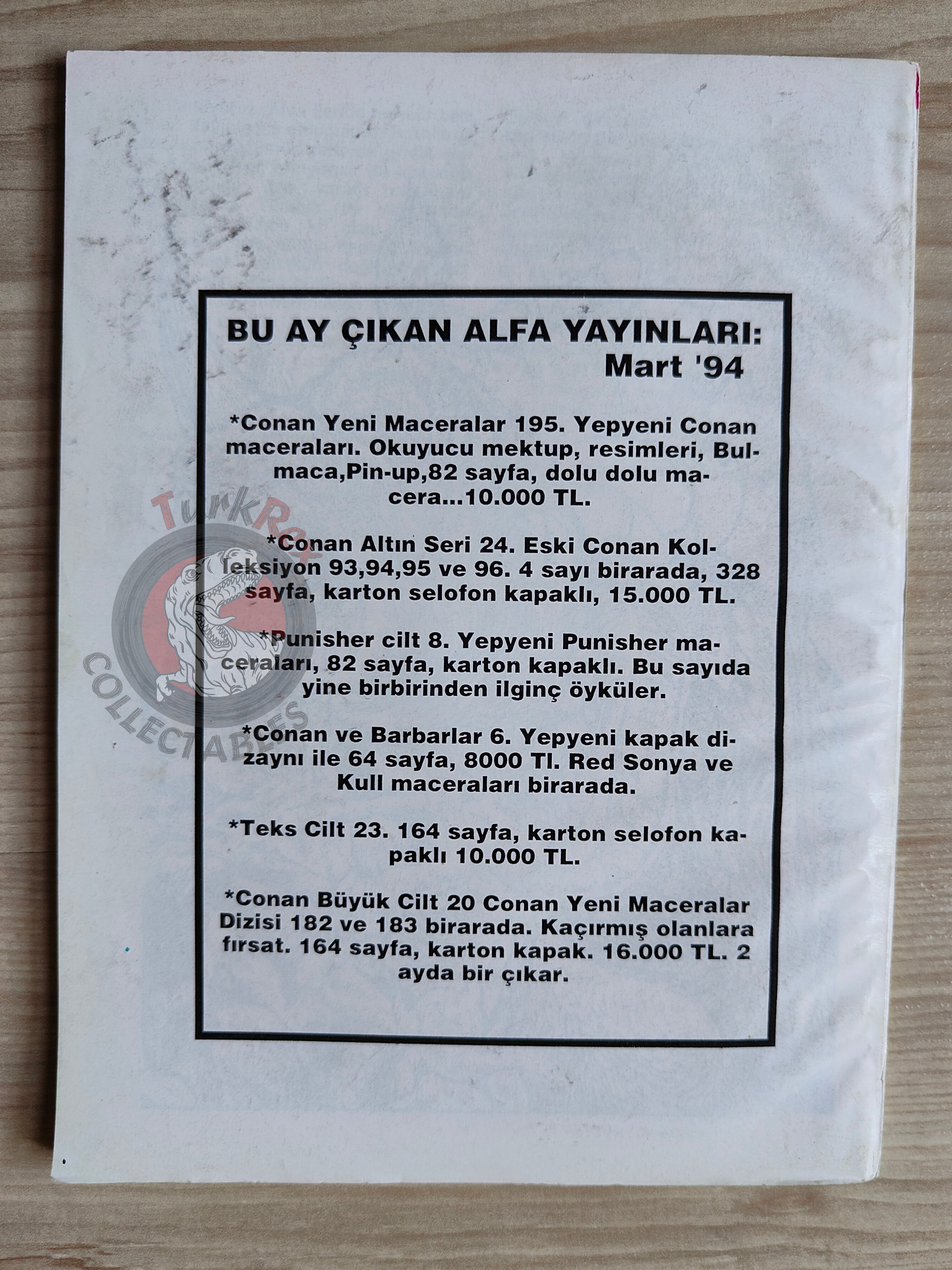 Conan ve Barbarlar #6 1994 Red Sonja & King Kull Turkish Comic Turkey