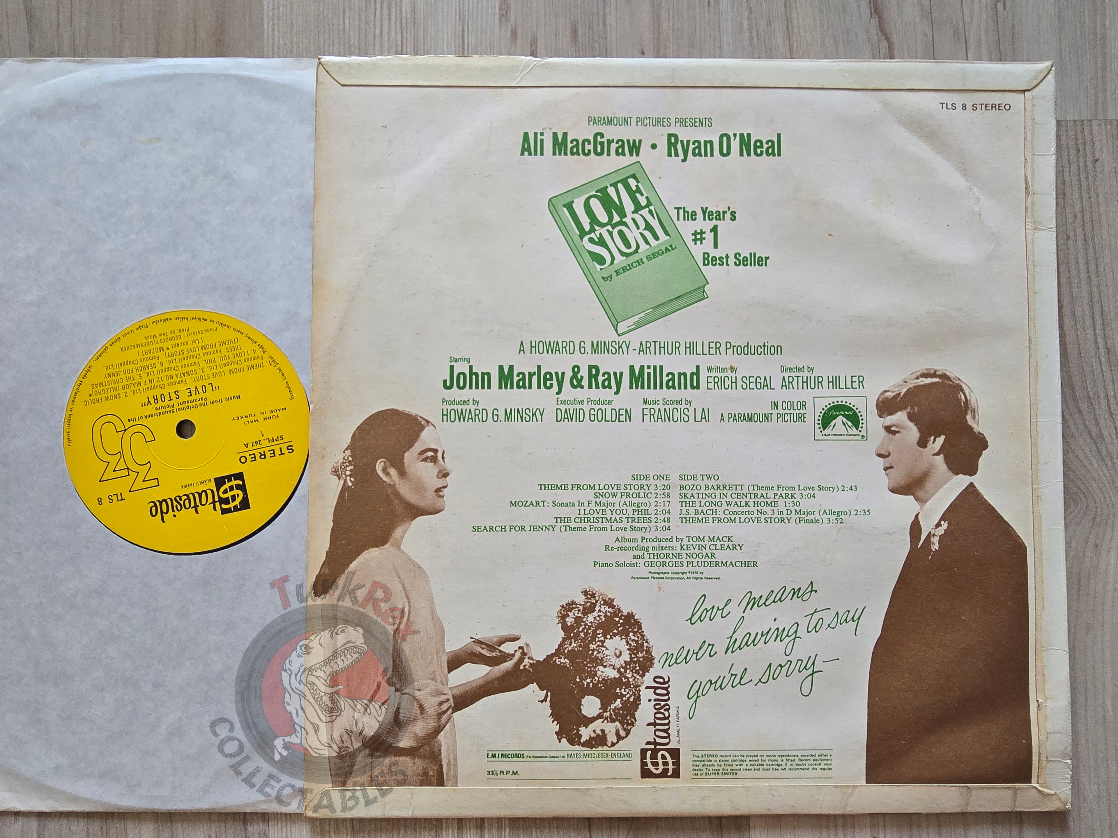 Love Story OST – Francis Lai  Turkish Pressing Vinyl Turkey Edition