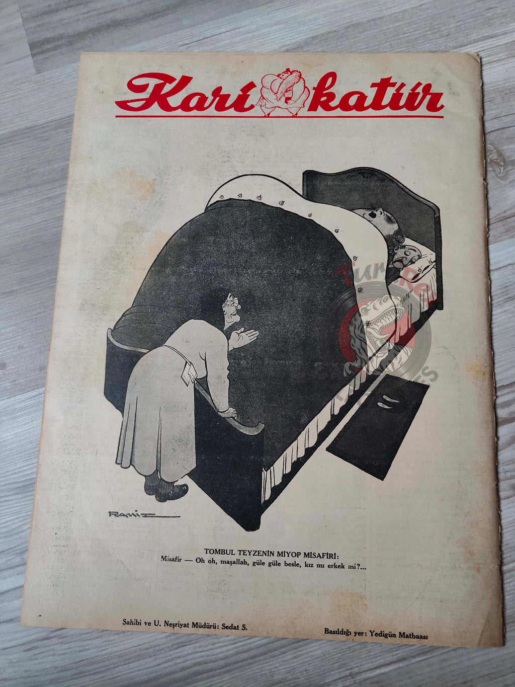Karikatür 1941 Humor Magazine Turkish Turkey Azrael War WW2 era Roosevelt USA Charles Lindbergh