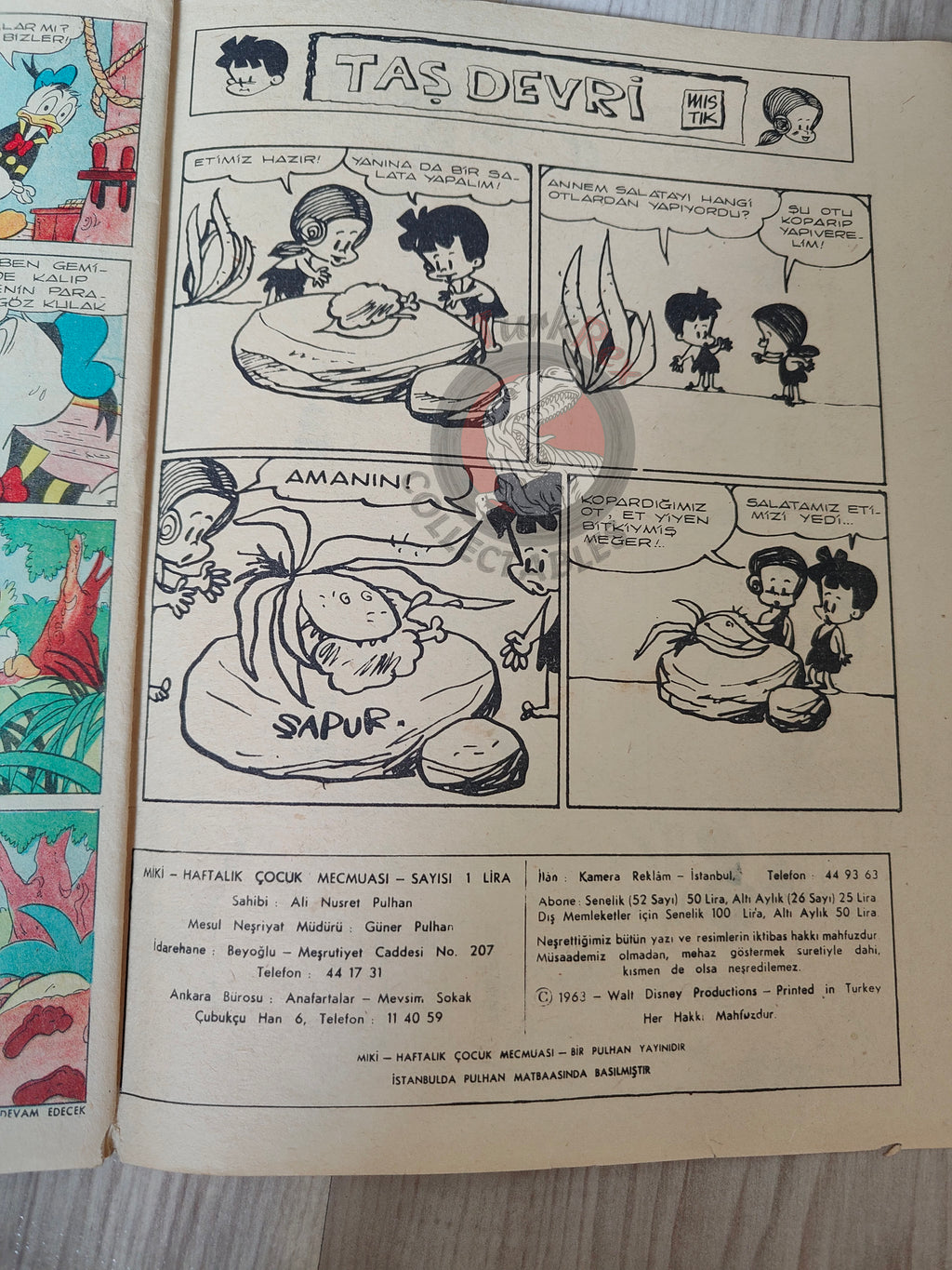 Mickey Mouse Mag 1963 Turkish Comic Turkey Walt Disney Donald Duck Goofy