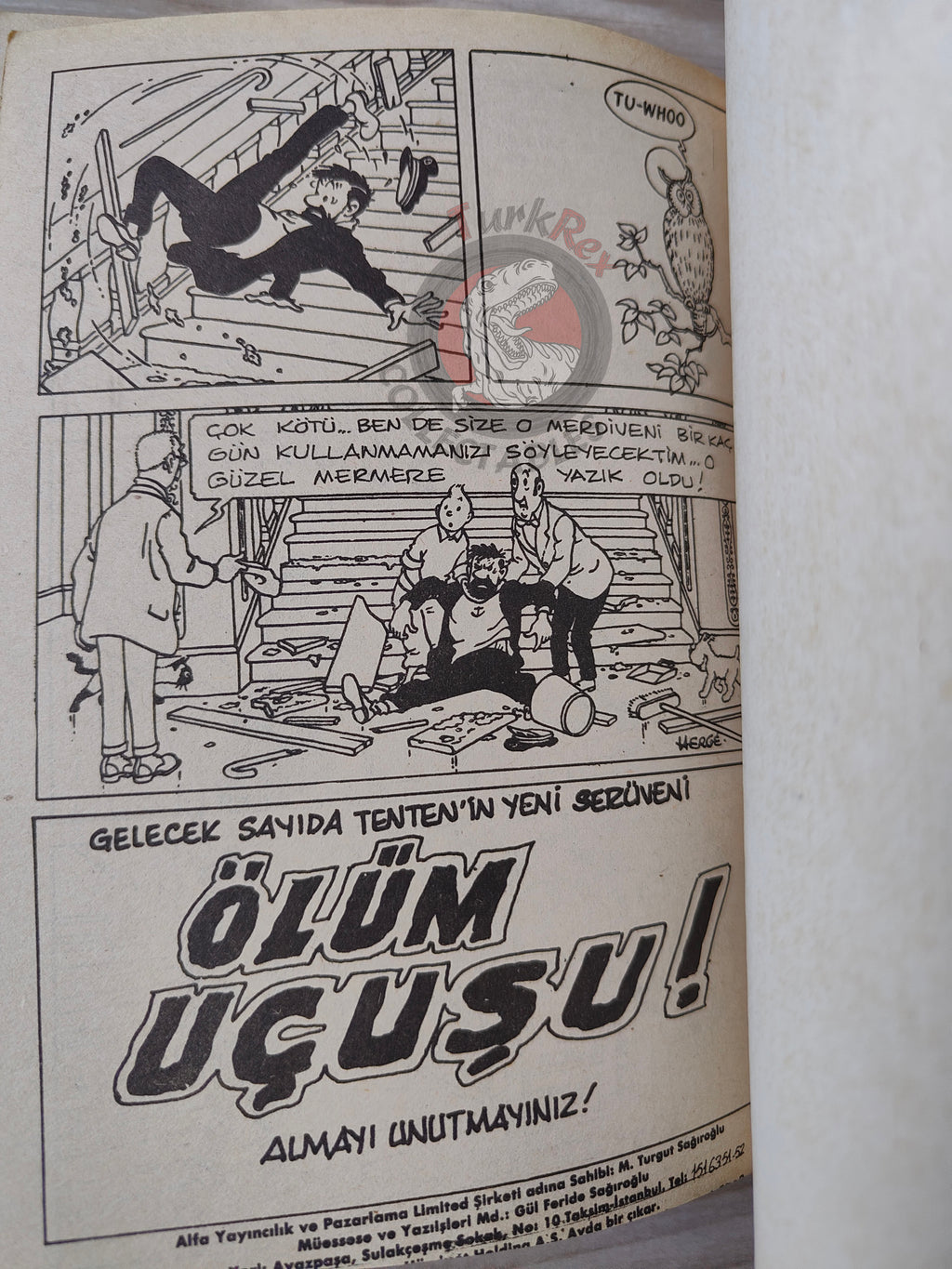 Tintin – Tintin In Tibet & The Castafiore Emerald late 1980s Turkish Edition Comic Turkey