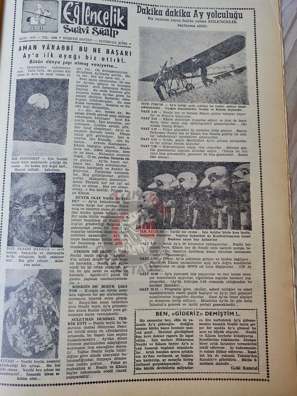 Akbaba 1969 Apollo 11 Moon Turkish Magazine Turkey The Moon Special Issue Space