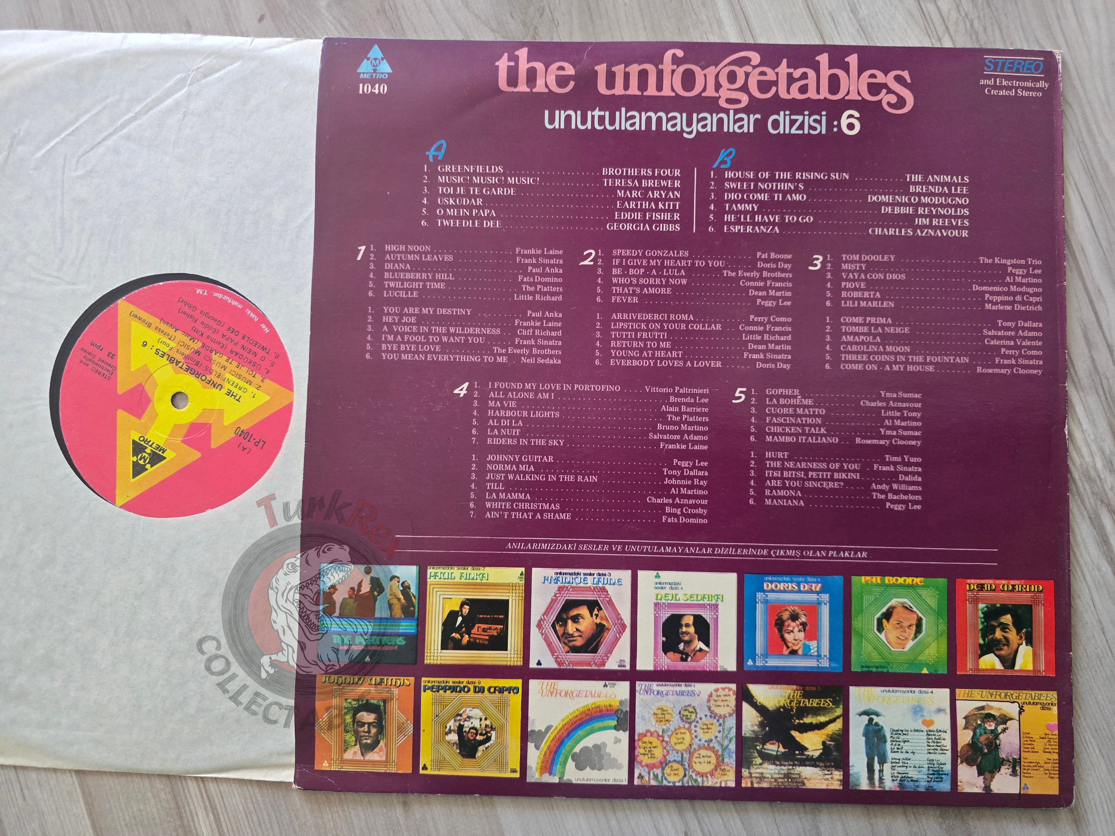 Various – The Unforgetables 6 Turkish Pressing Vinyl Turkey Edition