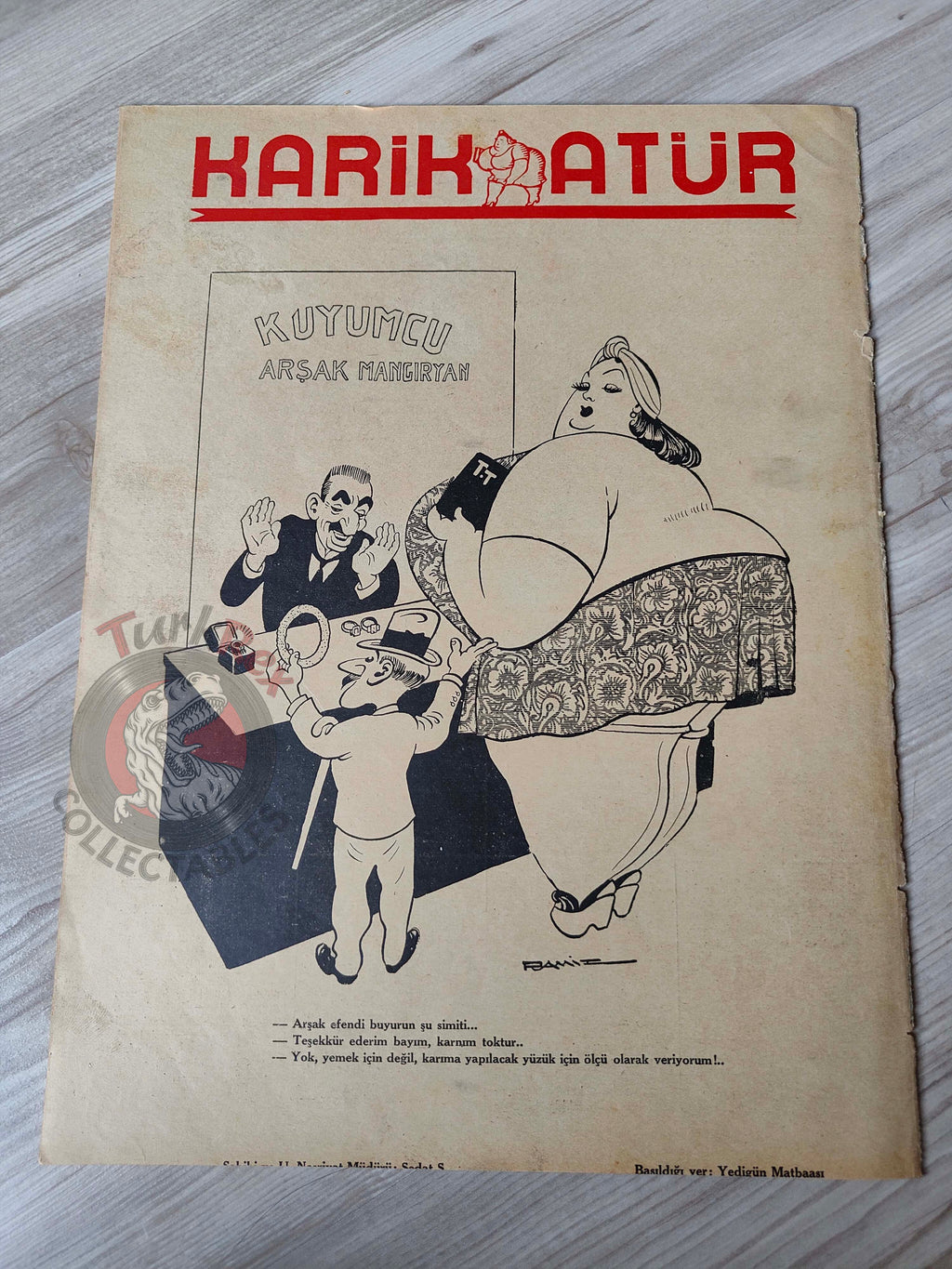 Karikatür 1941 Humor Magazine Turkish Turkey Germany Russia WW2 era Litvinov Syria France