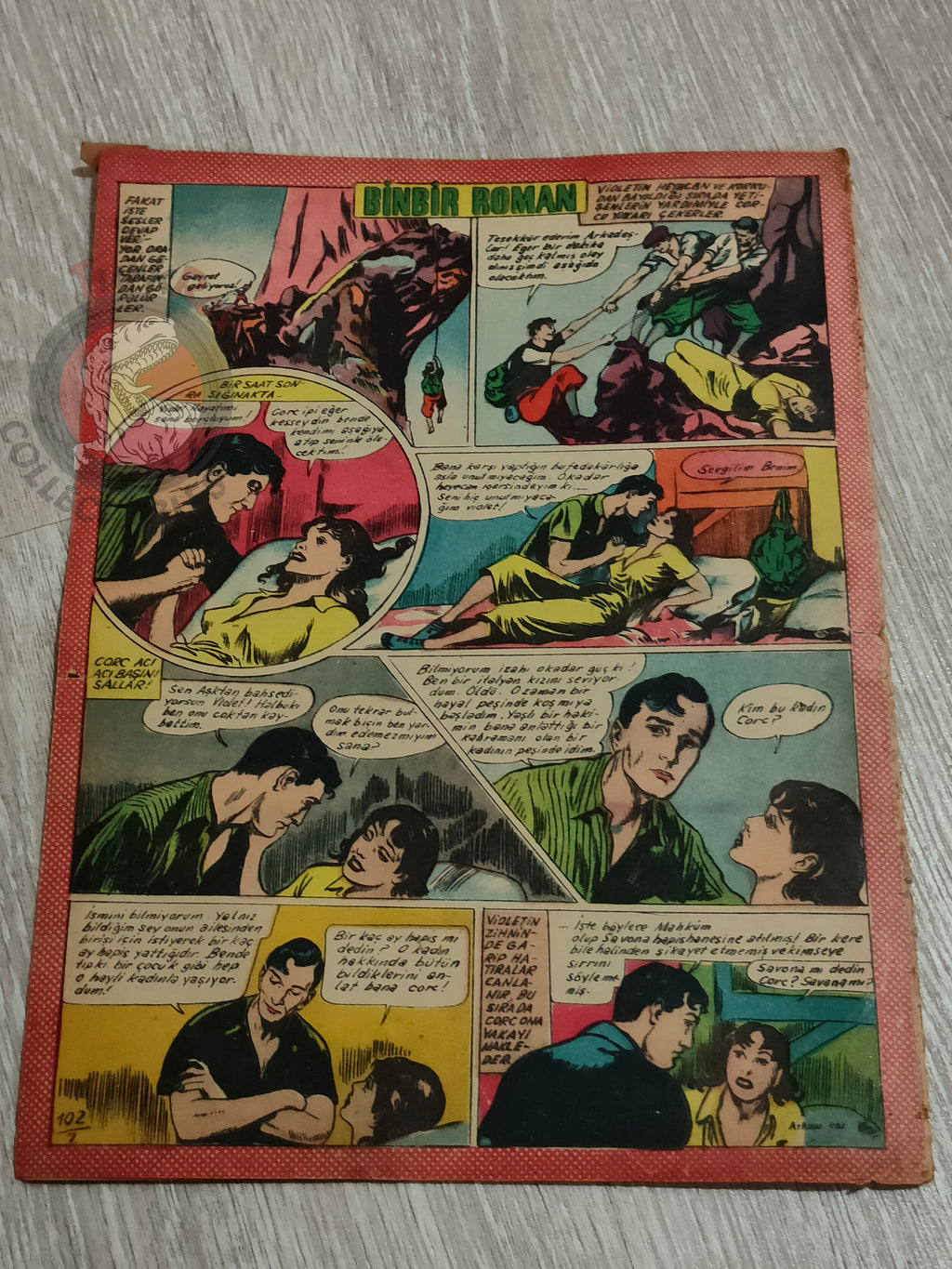 Binbir Roman #102 1950 The Count of Monte Cristo - Nat Pinkerton Turkish Comic Mag Turkey