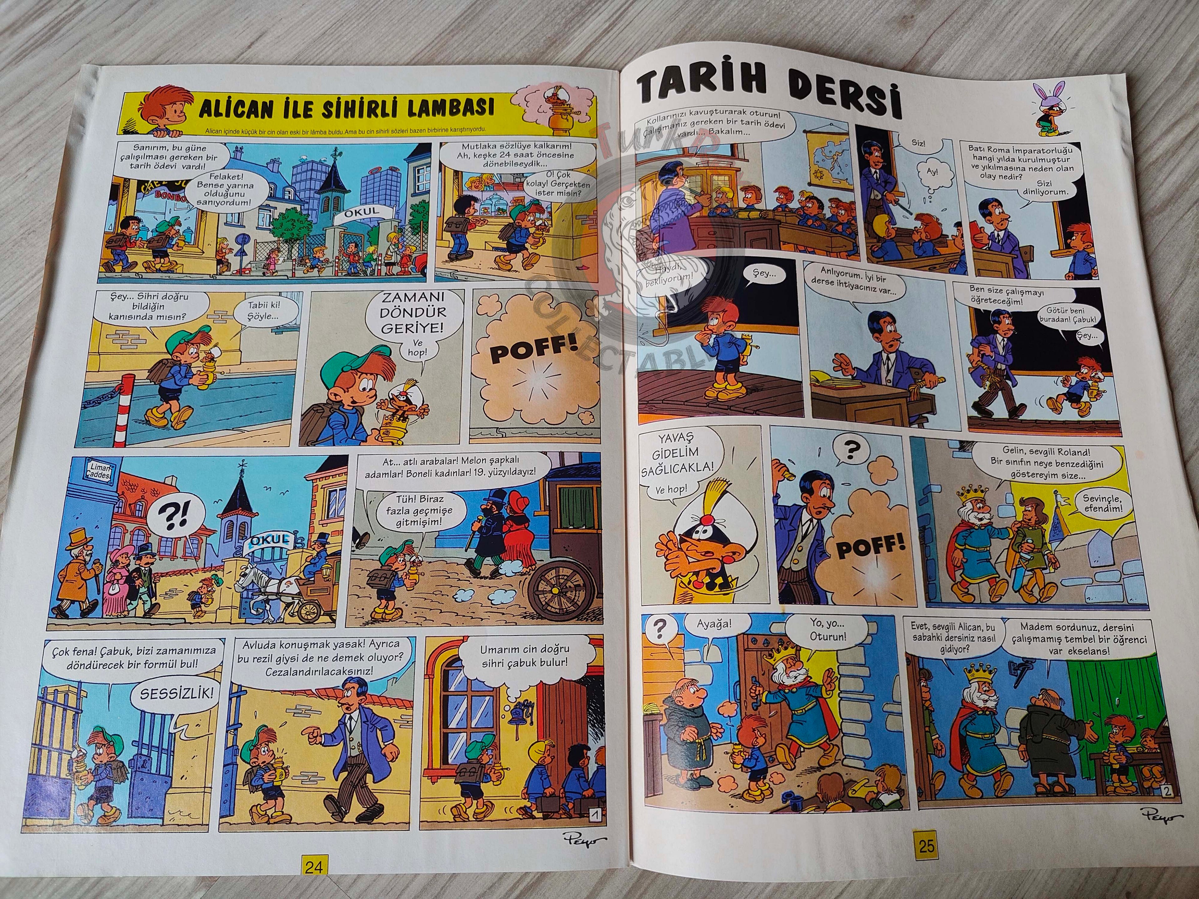 The Smurfs #17 1996 Turkish Comic Magazine Turkey Schtroumpf Pierrot et la lampe