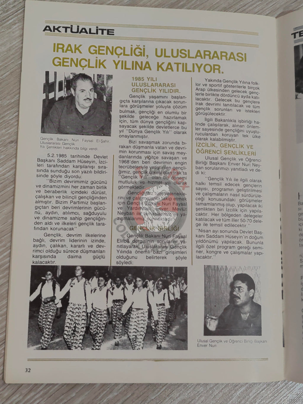 Saddam Hussein - Iraq Today 1985 Official Propaganda Magazine Turkish Turkey Middle East