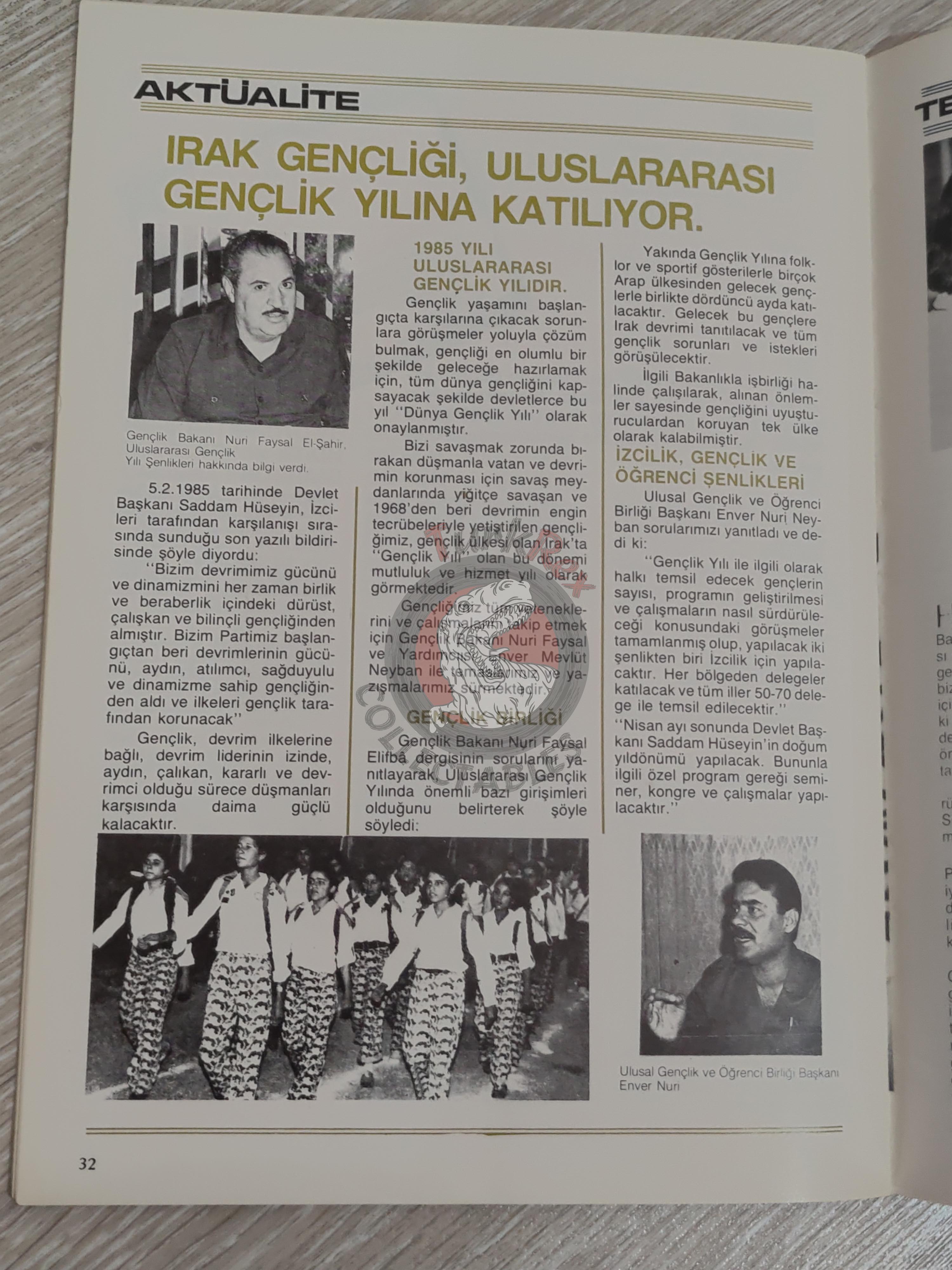 Saddam Hussein - Iraq Today 1985 Official Propaganda Magazine Turkish Turkey Middle East
