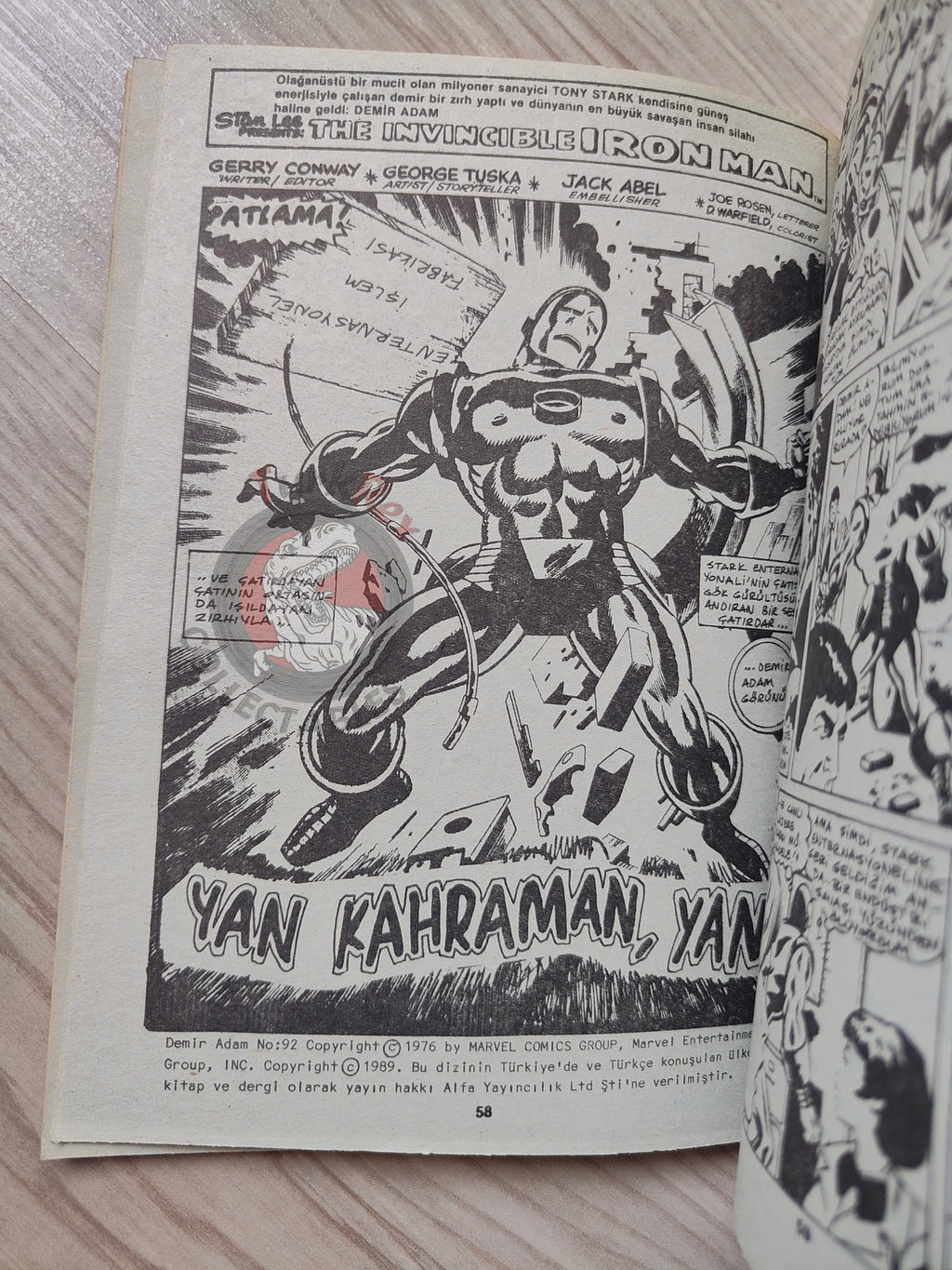 Iron Man #6 Demir Adam 1989 Turkish Comic Turkey #89 #90 #91 #92