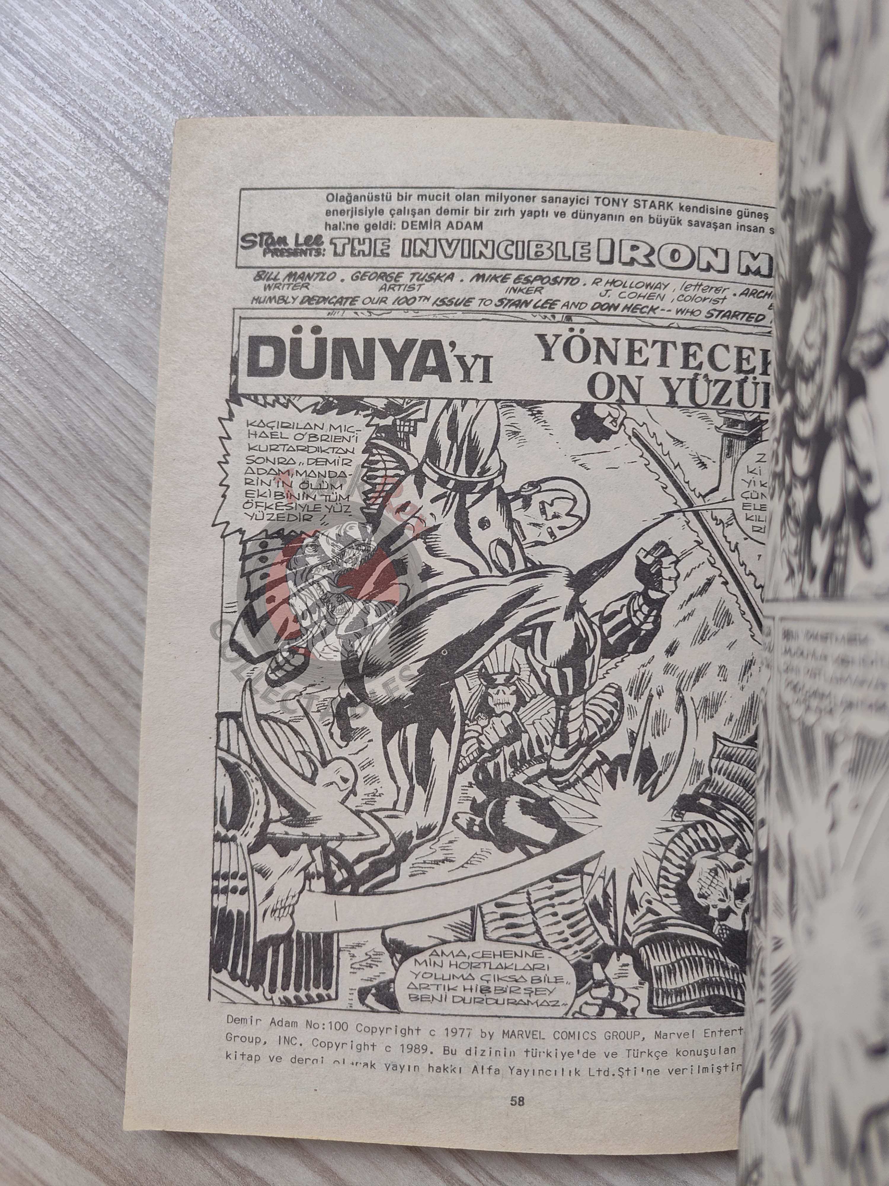 Iron Man #8 Demir Adam 1989 Turkish Comic Turkey #97 #98 #99 #100