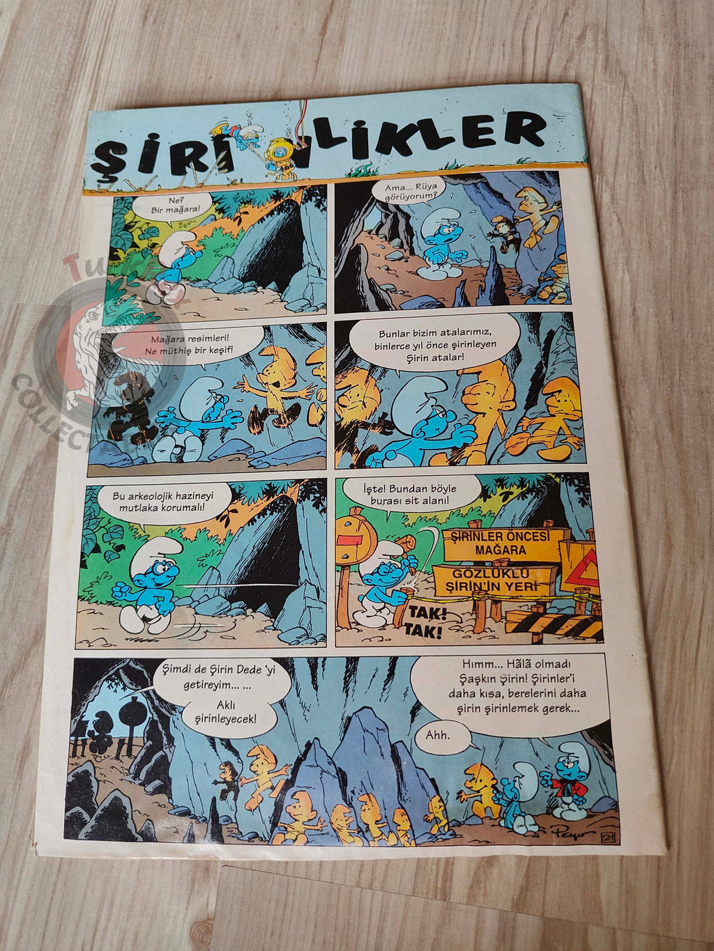 The Smurfs #19 1996 Turkish Comic Magazine Turkey Schtroumpf Pierrot et la lampe
