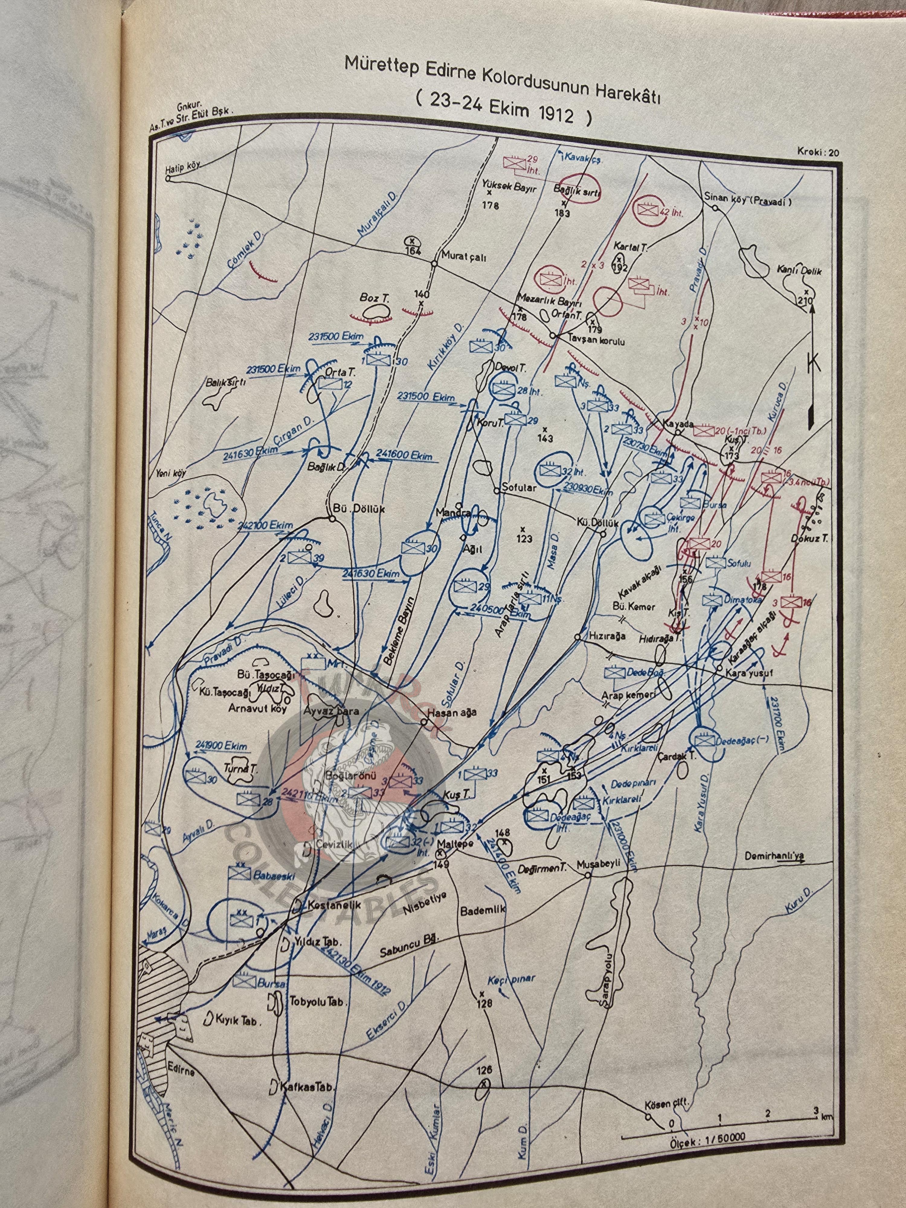 Balkan War Battles Around the Edirne Fortress 1980 Turkish Book Military Ottoman Empire Maps