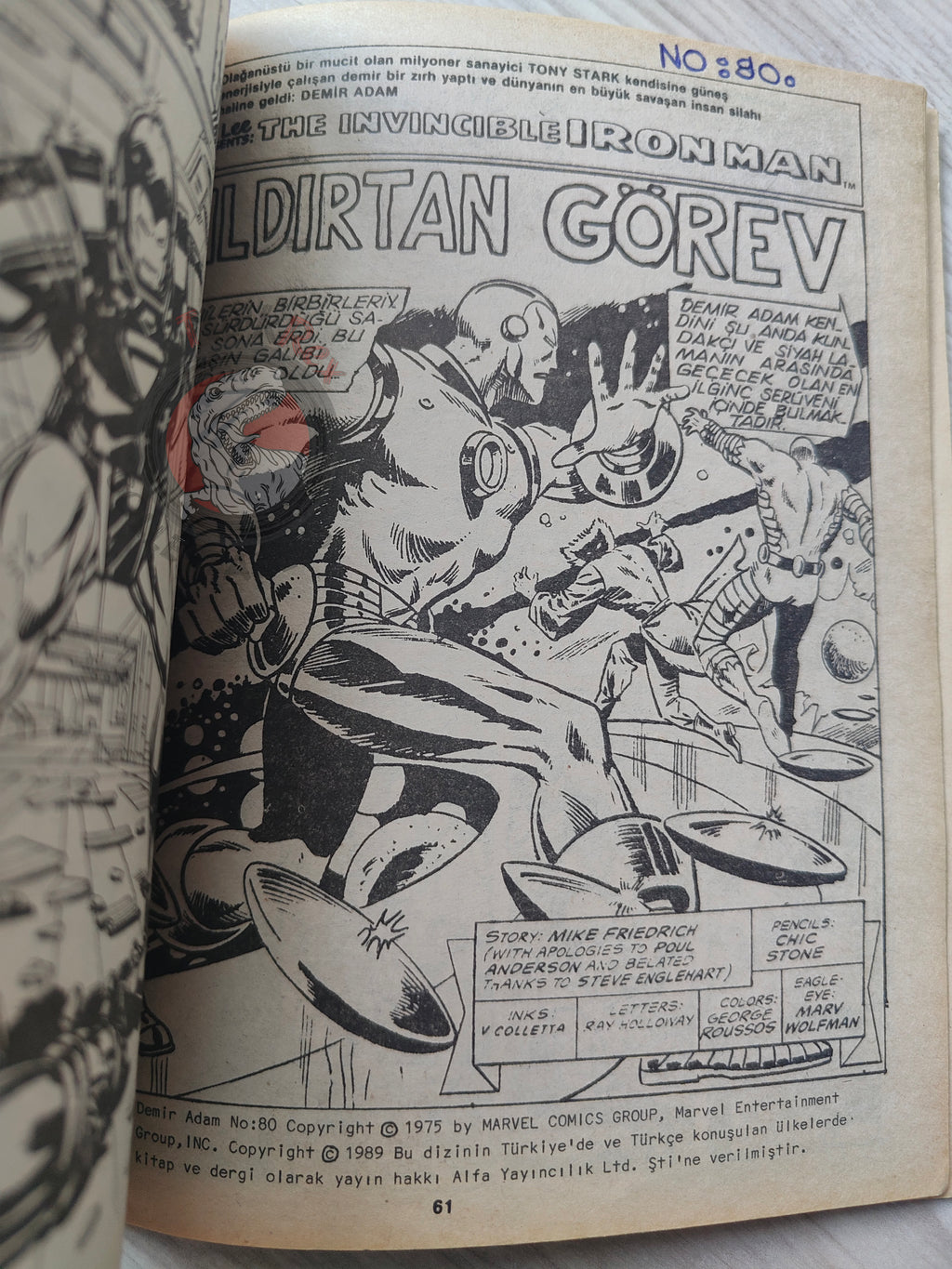 Iron Man #3 Demir Adam 1989 Turkish Comic Turkey #77 #78 #79 #80