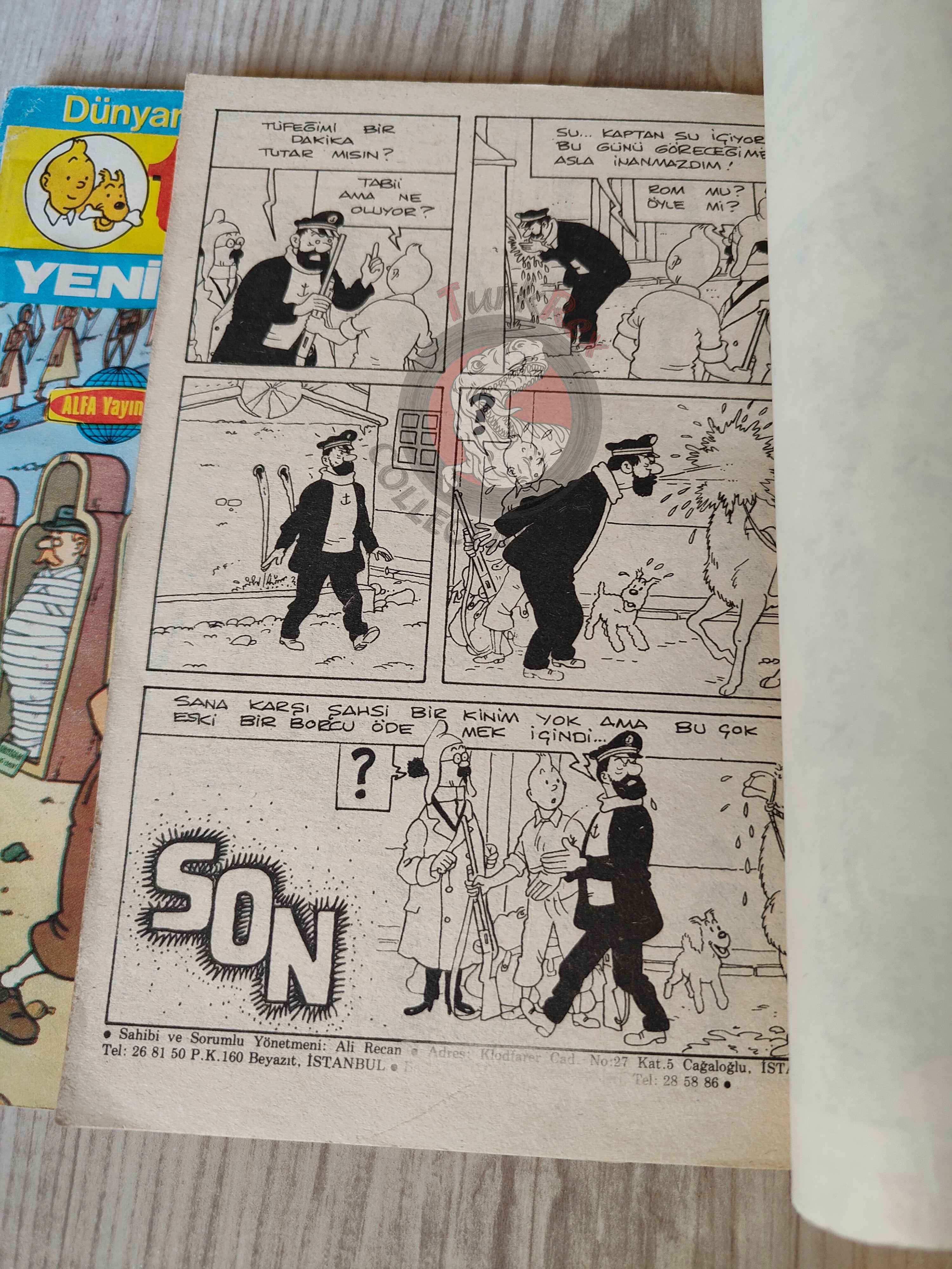 Tintin –  Prisoners of the Sun 1980s Turkish Edition Comic Turkey Complete
