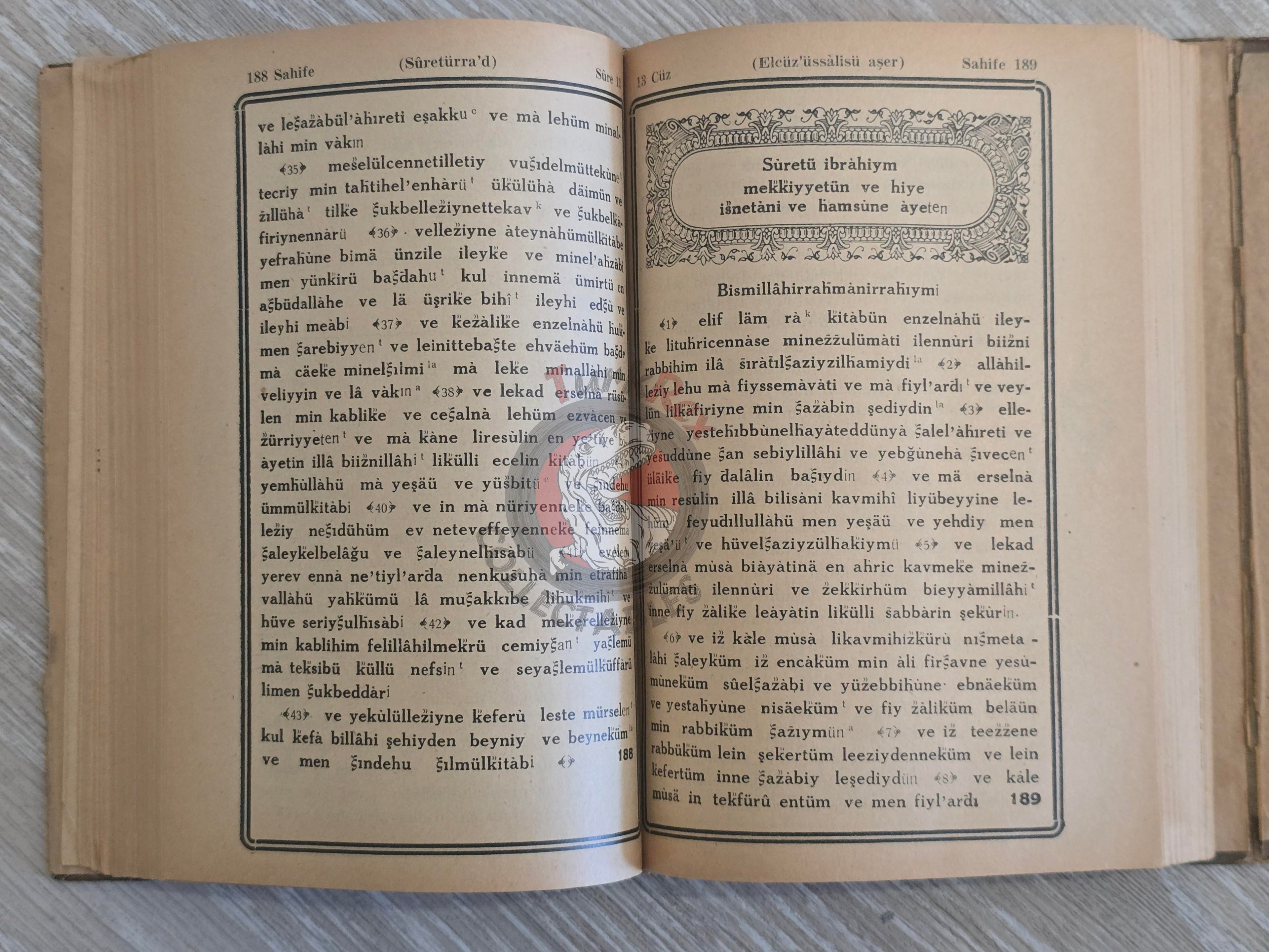 Qur'an Holy Quran Turkish & Arabic The First Latin Script Transliteration in Turkey Koran