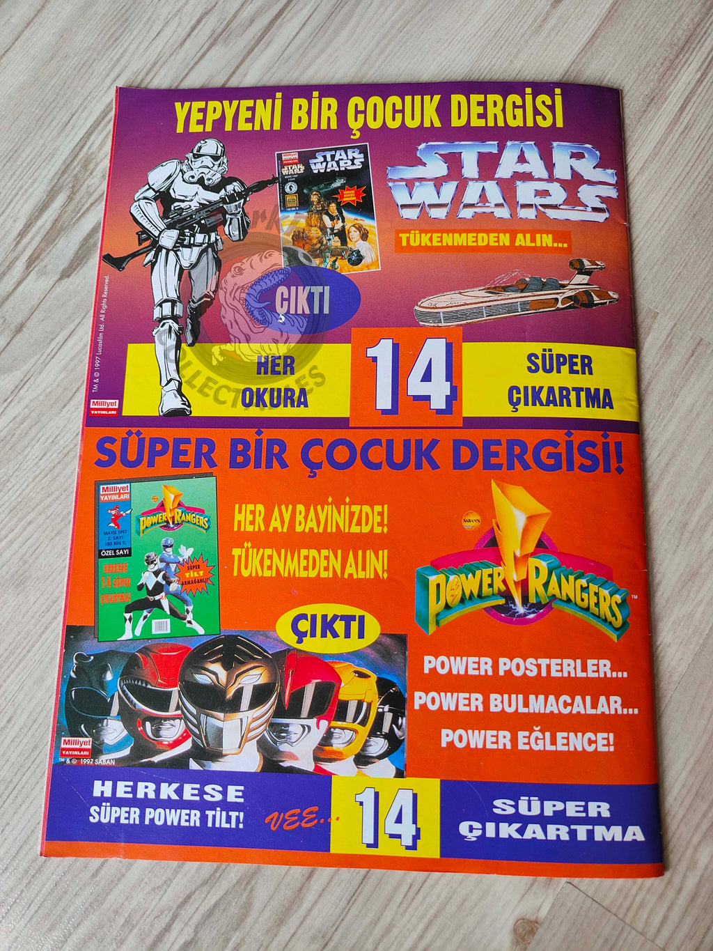 Garfield #15 1997 Turkish Magazine Comic Turkey Power Rangers