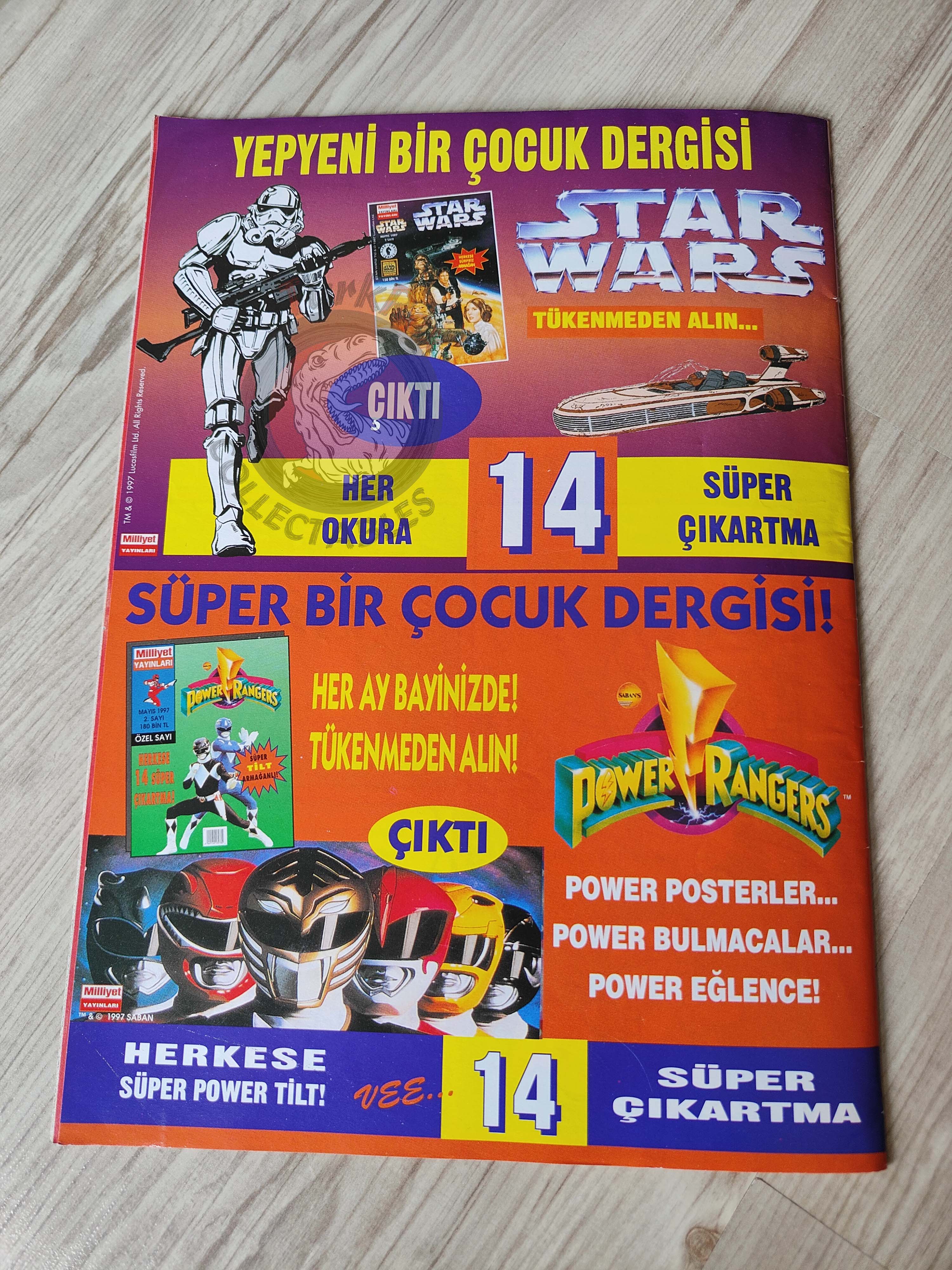 Garfield #15 1997 Turkish Magazine Comic Turkey Power Rangers