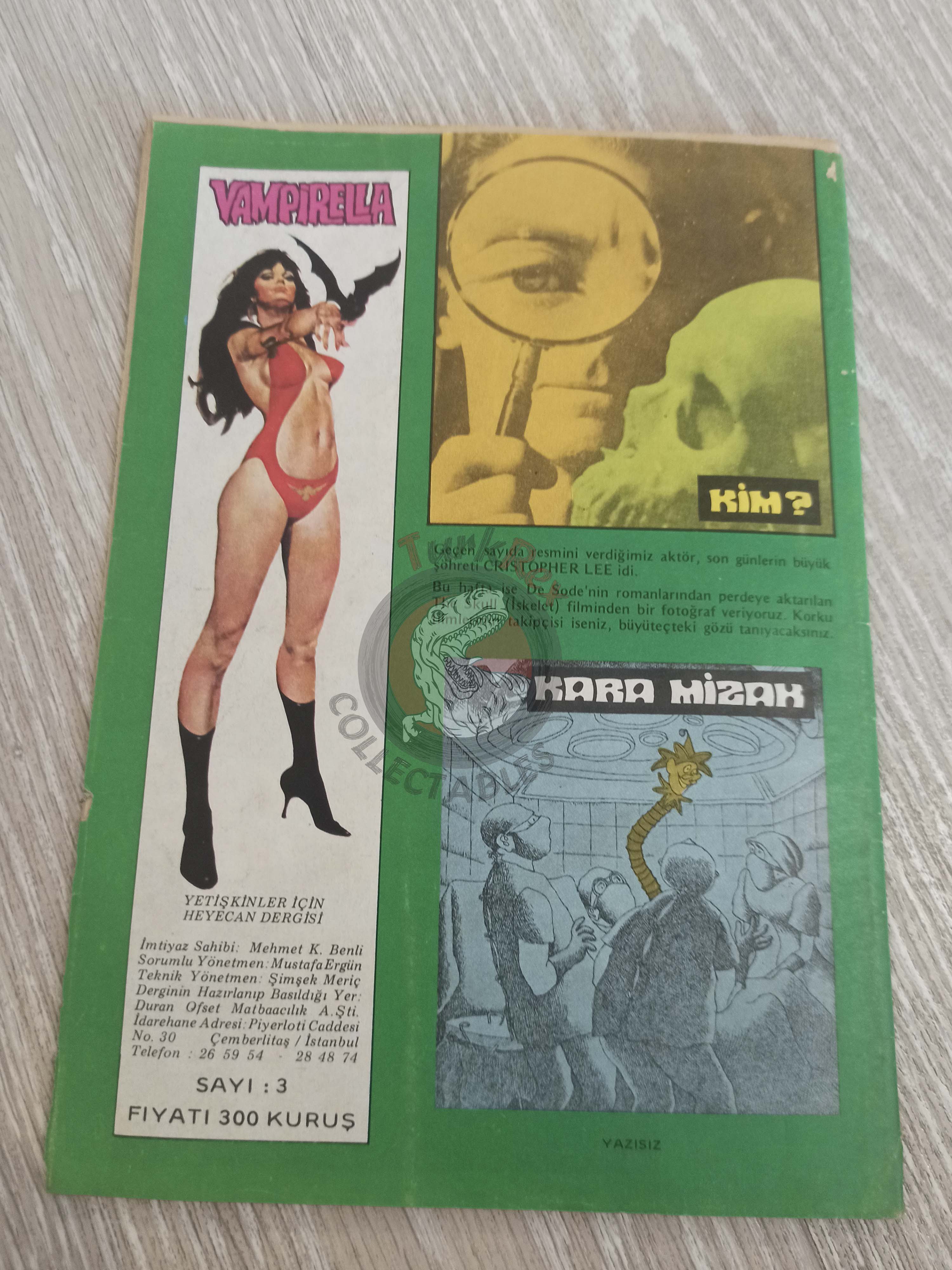 Vampirella #3 1976 Turkish Comic Turkey Warren Publishing cover #49 Dracula