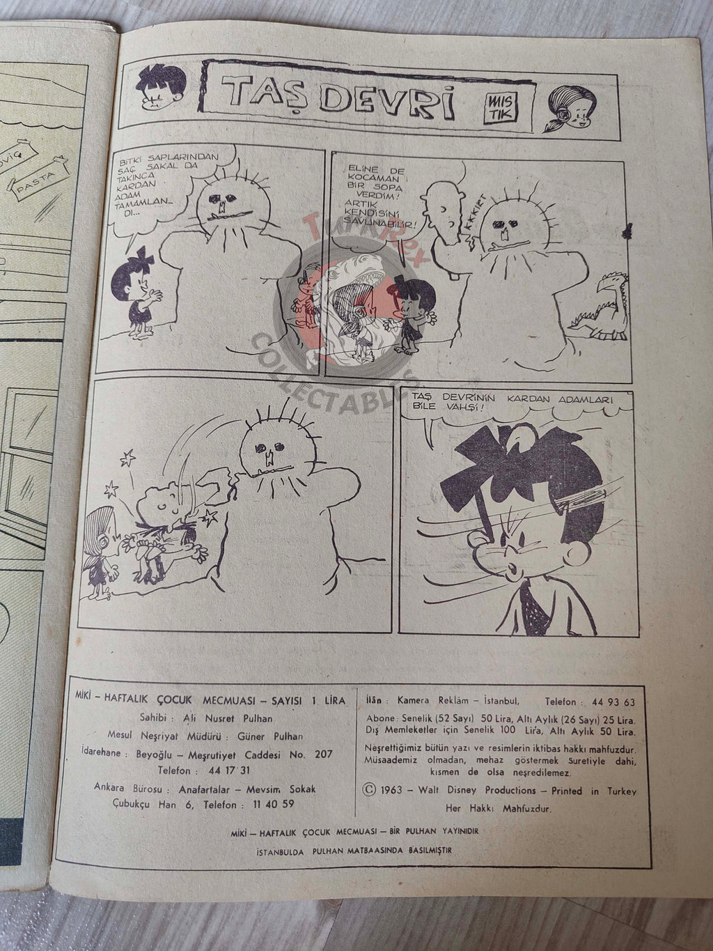 Mickey Mouse Mag #57 1963 Turkish Comic Turkey Walt Disney Donald Duck Goofy