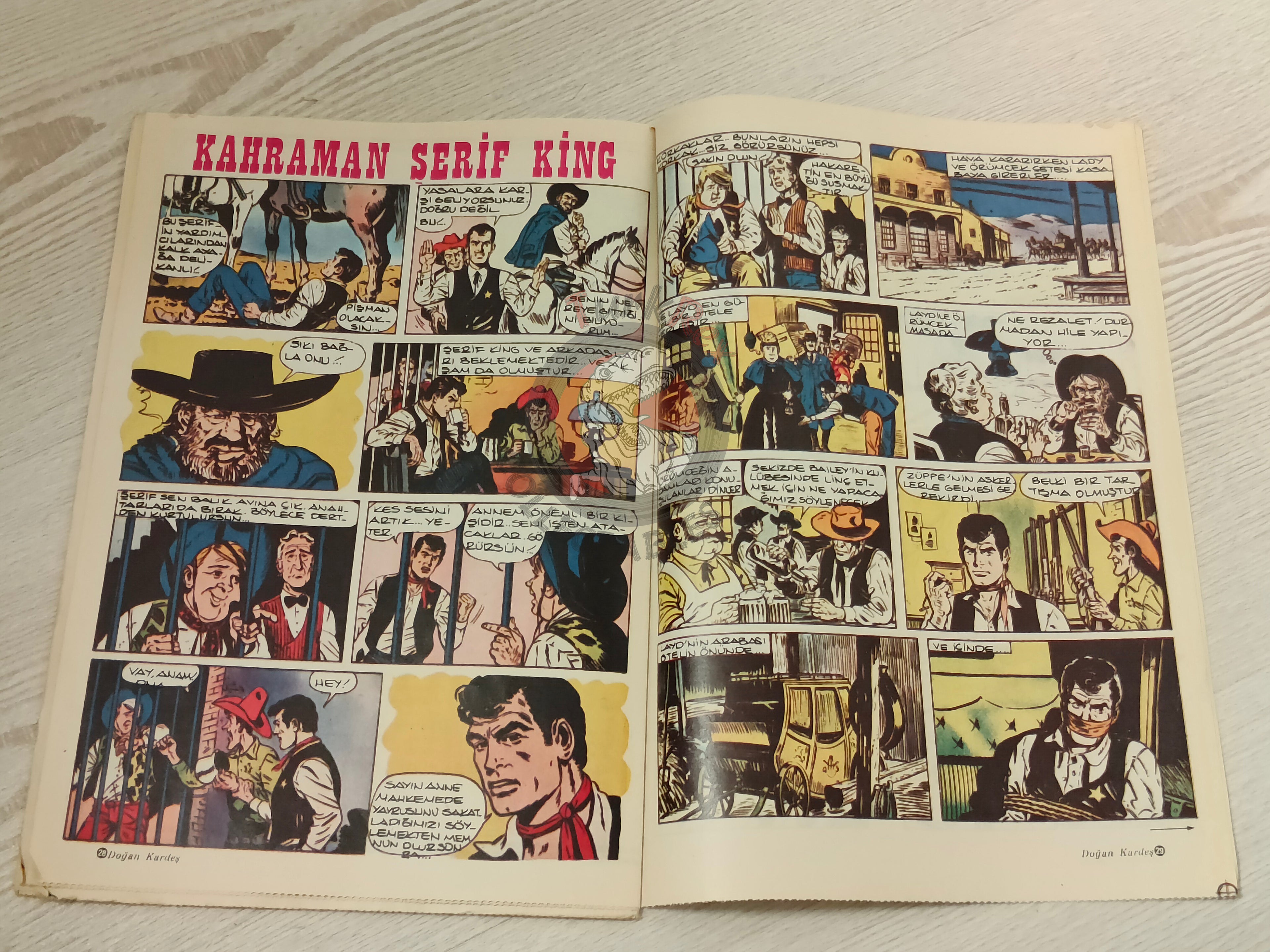Doğan Kardeş 1975 Magazine #48 Turkish Comic Turkey Dick Turpin Smurfs Spirou Gaston