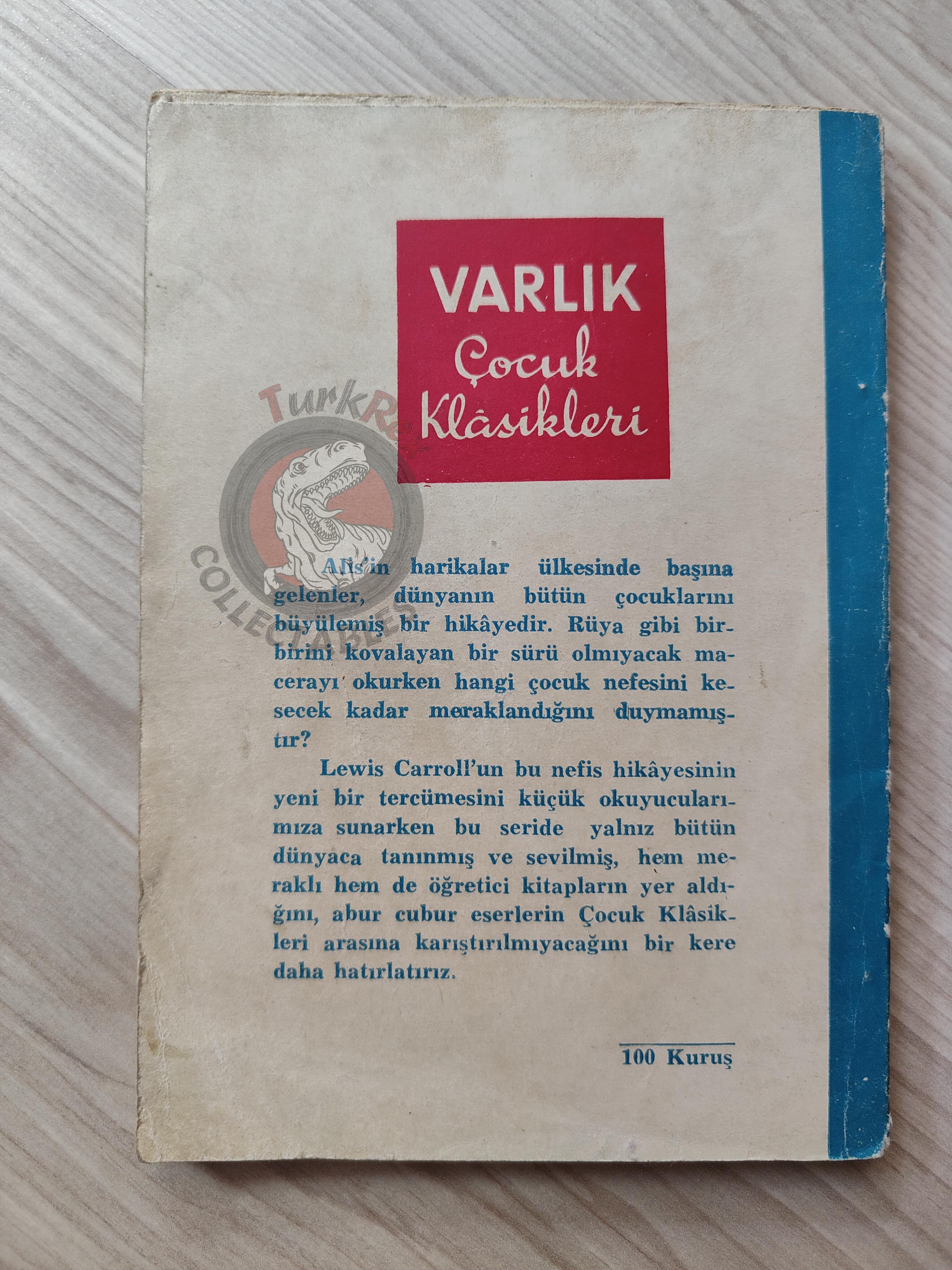 Lewis Carroll – Alice in Wonderland 1953 Turkish Book Turkey Illustrated