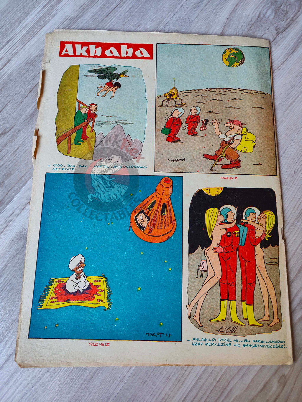 Akbaba 1969 Uncle Sam and the Magic Moon Soil Turkish Magazine Turkey Apollo 11 Space