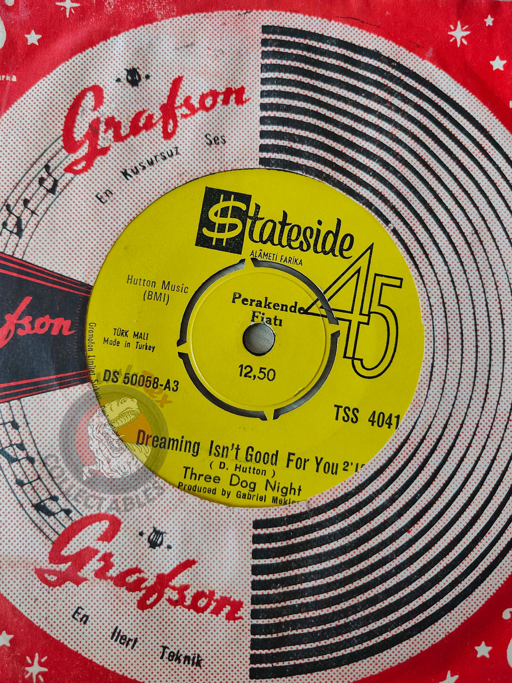Three Dog Night – Dreaming Isn't Good For You 7" Turkish Pressing Vinyl Turkey Edition