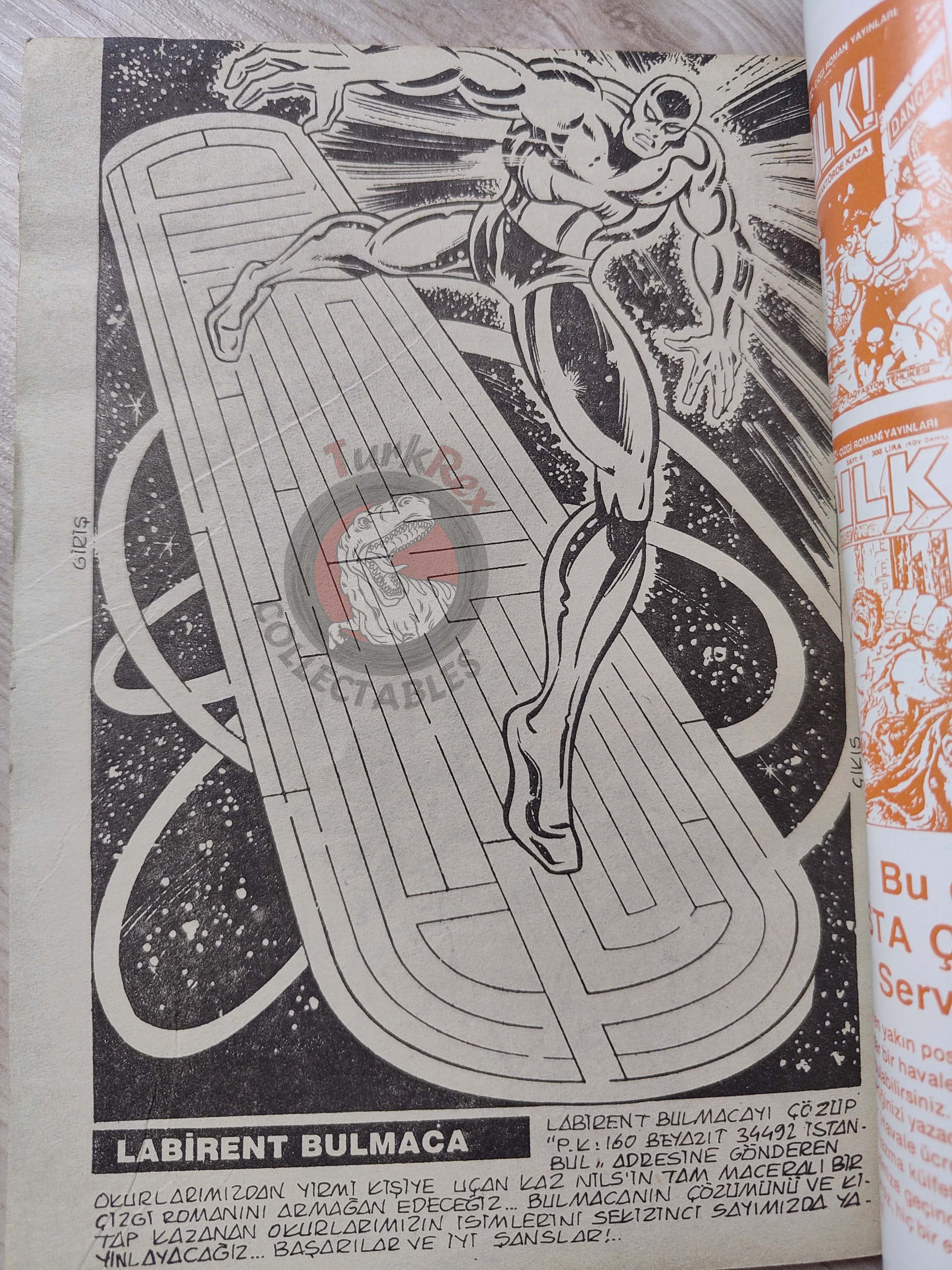 Silver Surfer #6 1987 Turkish Comic Turkey #8 #9 #10 Fantasy Masterpieces #9